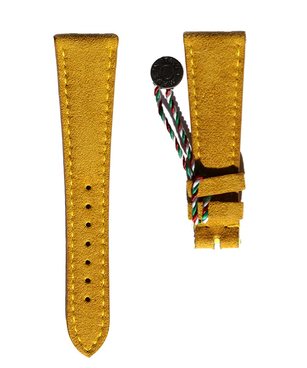 N2-1 Yellow Gold Alcantara strap General style. Yellow stitching