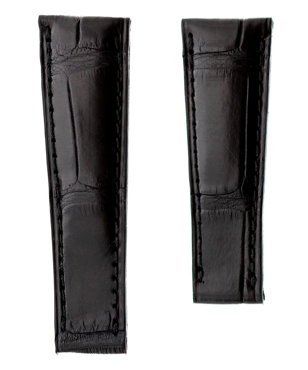 Black Alligator strap 20x18mm Rolex Oyster style for deplo 18mm