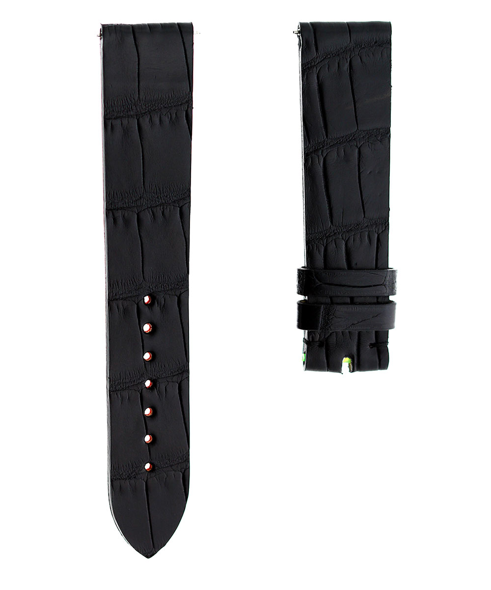 Ready-to-Wear 20mm Black Alligator leather strap. Quick release