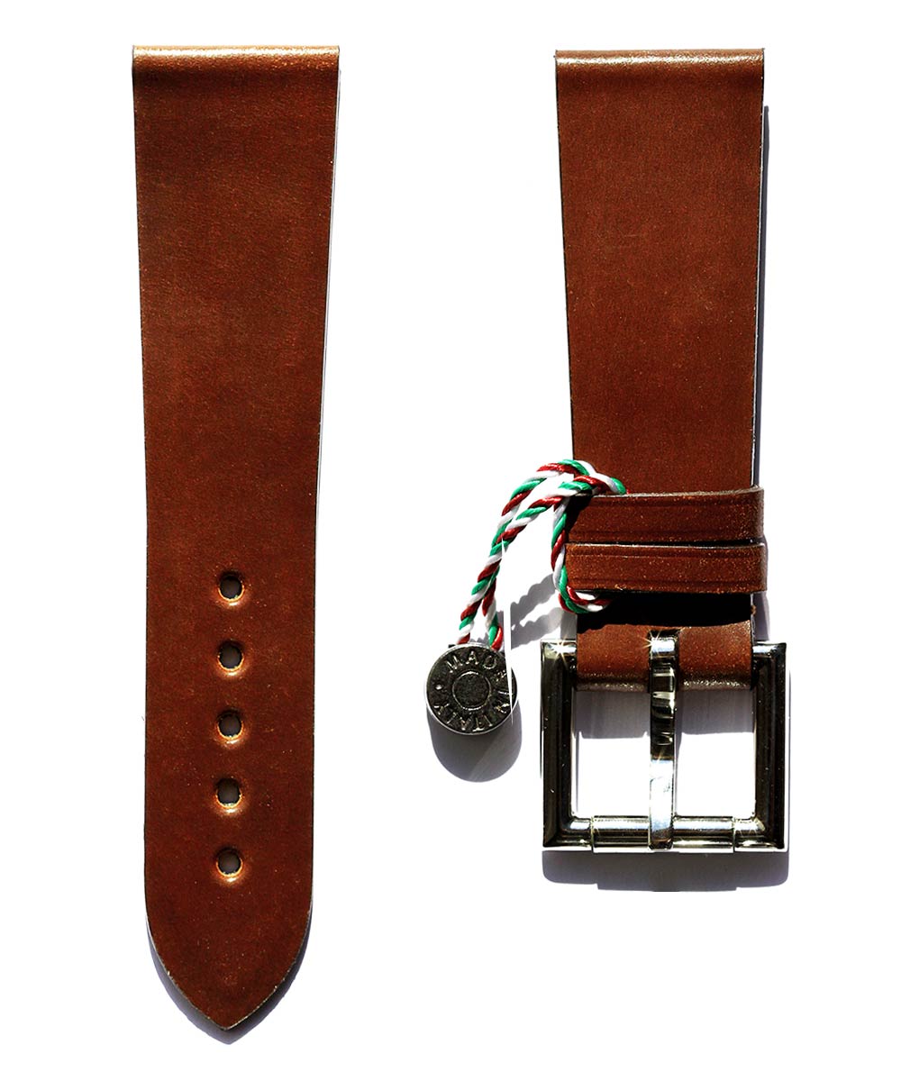Brown Shell Cordovan Leather strap with Fixed Buckle (Apple Watch All Series)