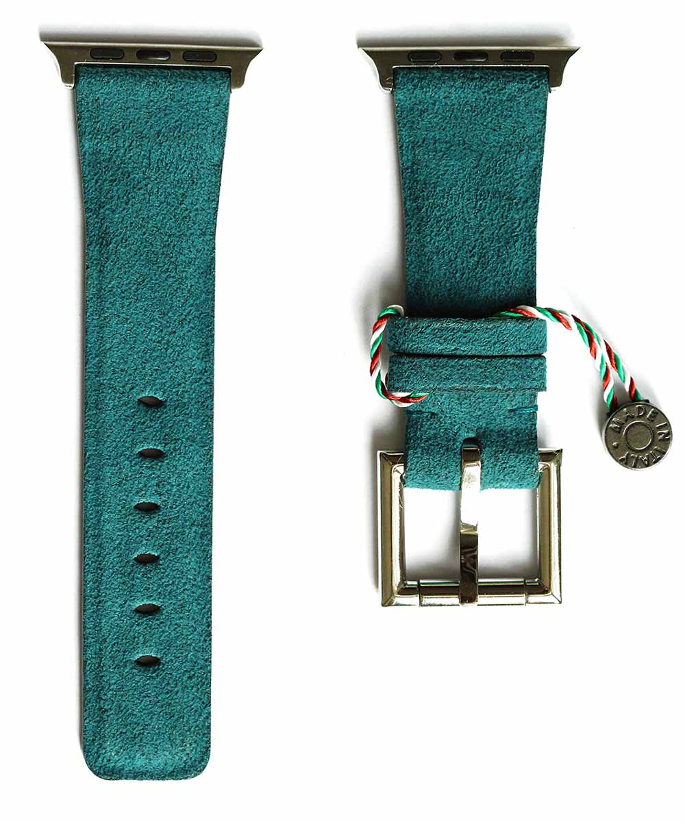 Indigo Alcantara Apple Watch strap with Fixed Buckle / Vegan (All Sized & Generations)