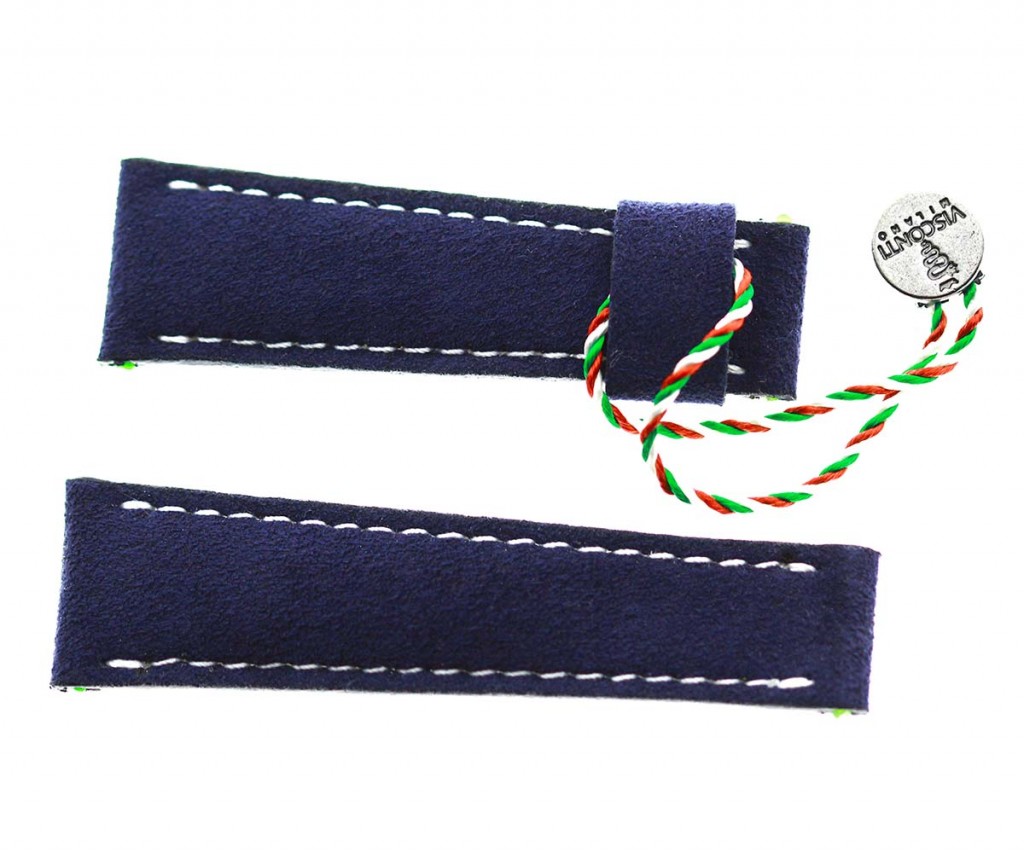 N20 Navy Blue Alcantara® strap Rolex Daytona style 20mm White Stitching / Lining