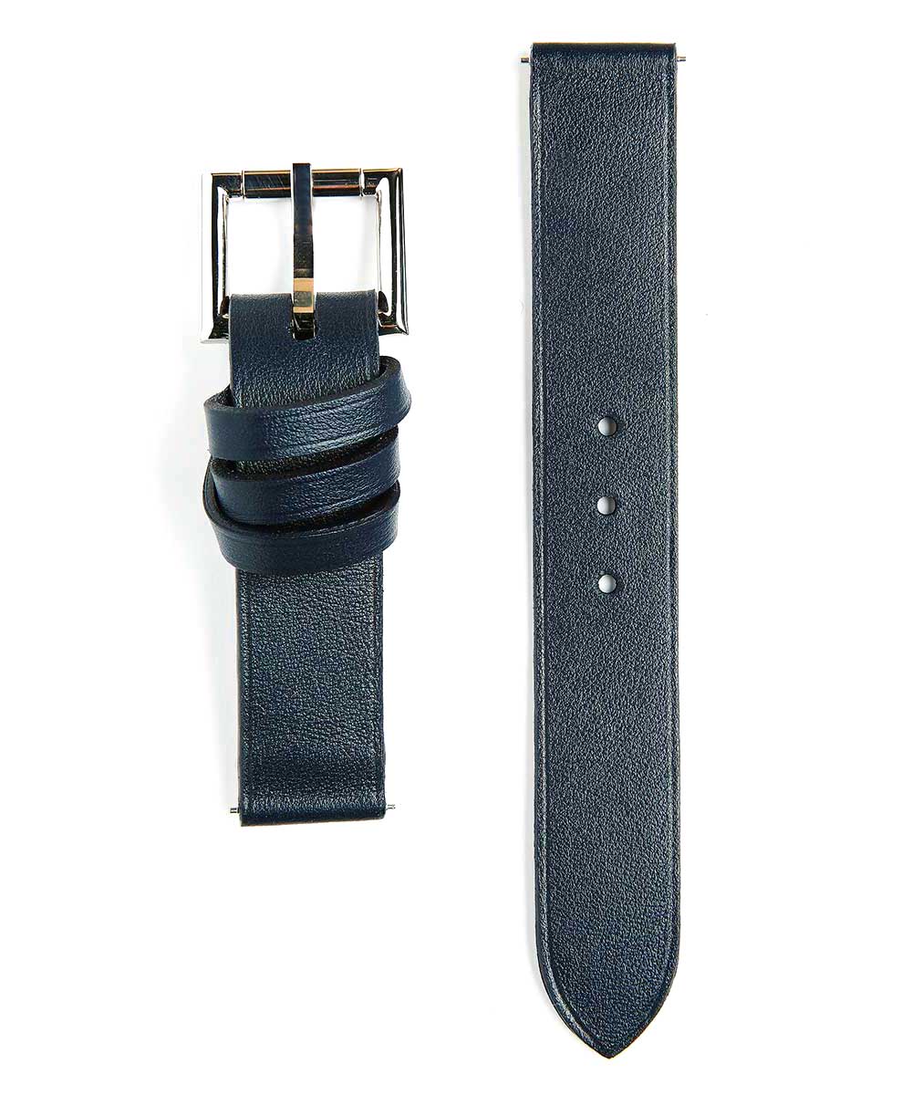 Racer watch band in Blue Calf