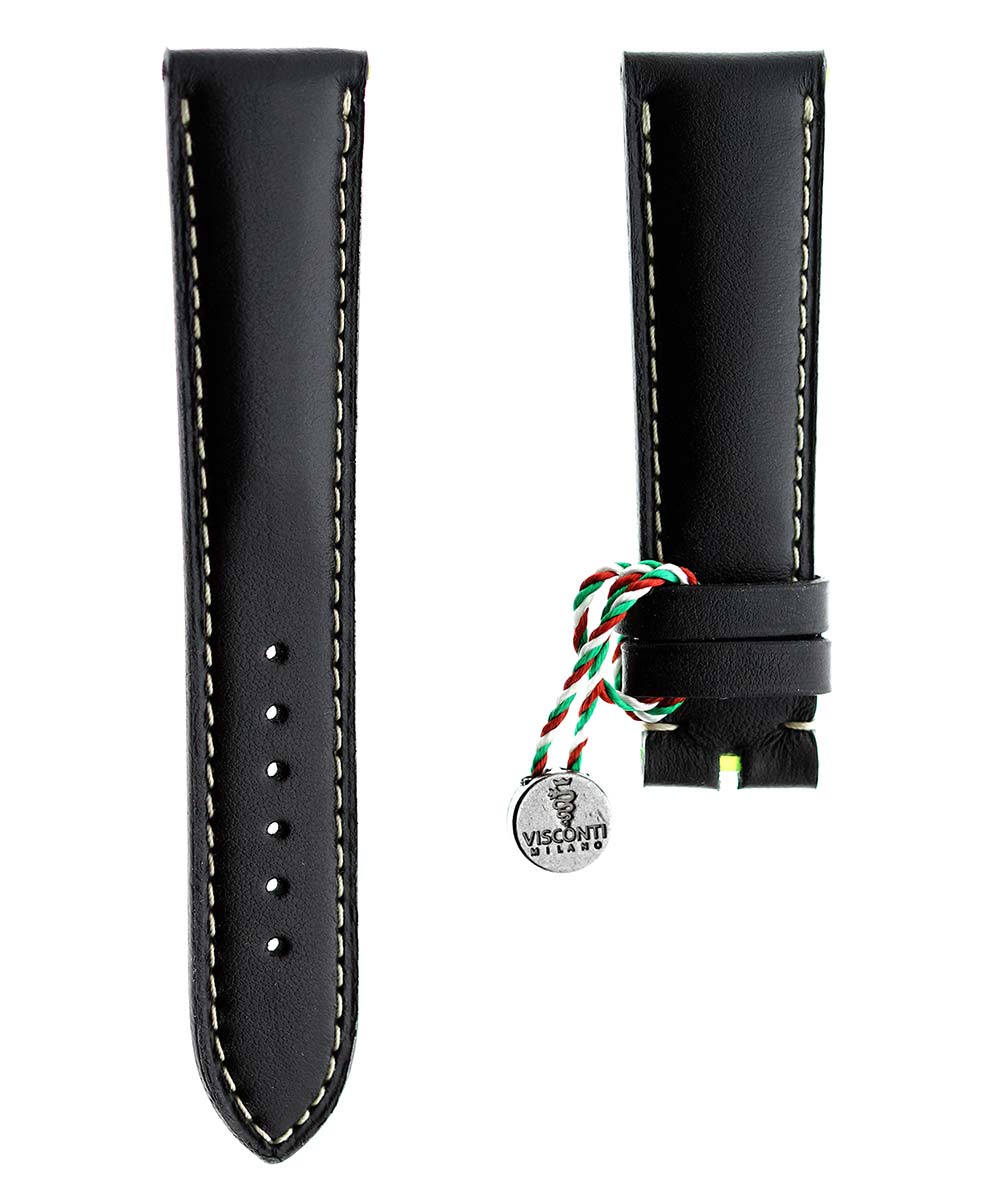 Black Calf Leather strap  21mm / Chopard style