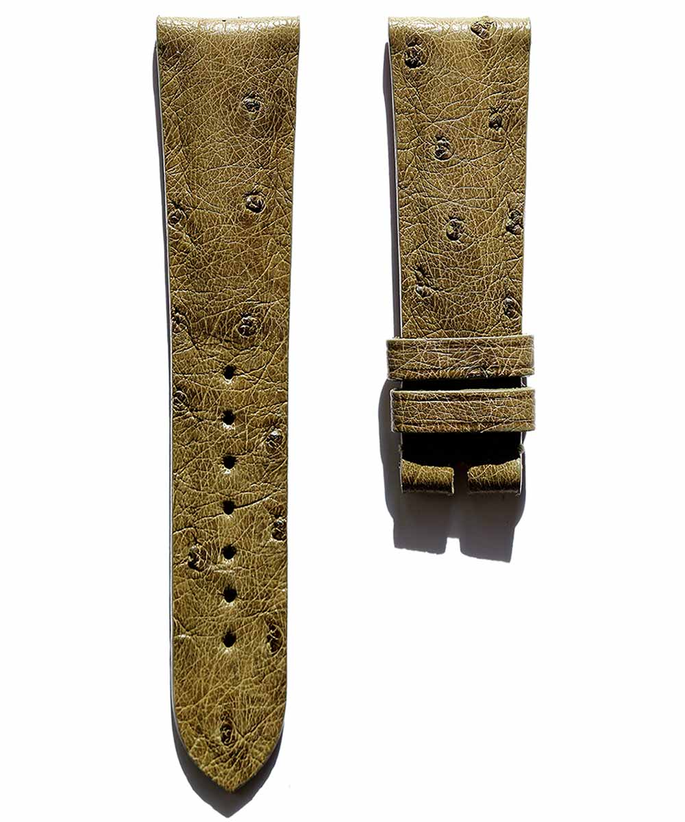 Green Camouflage Ostrich leather watch strap 20mm