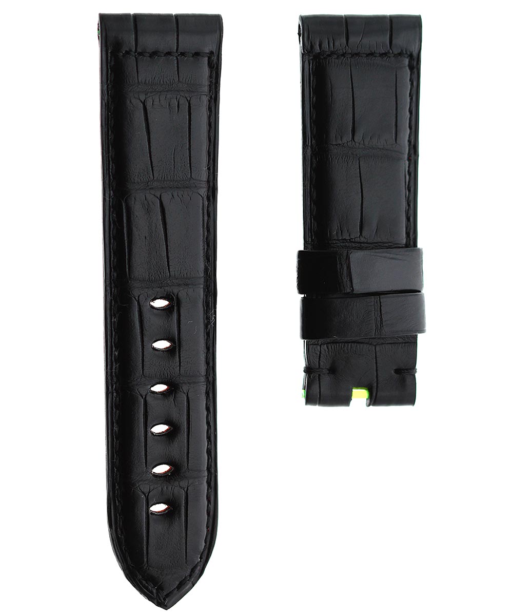 Black Alligator leather strap PANERAI style