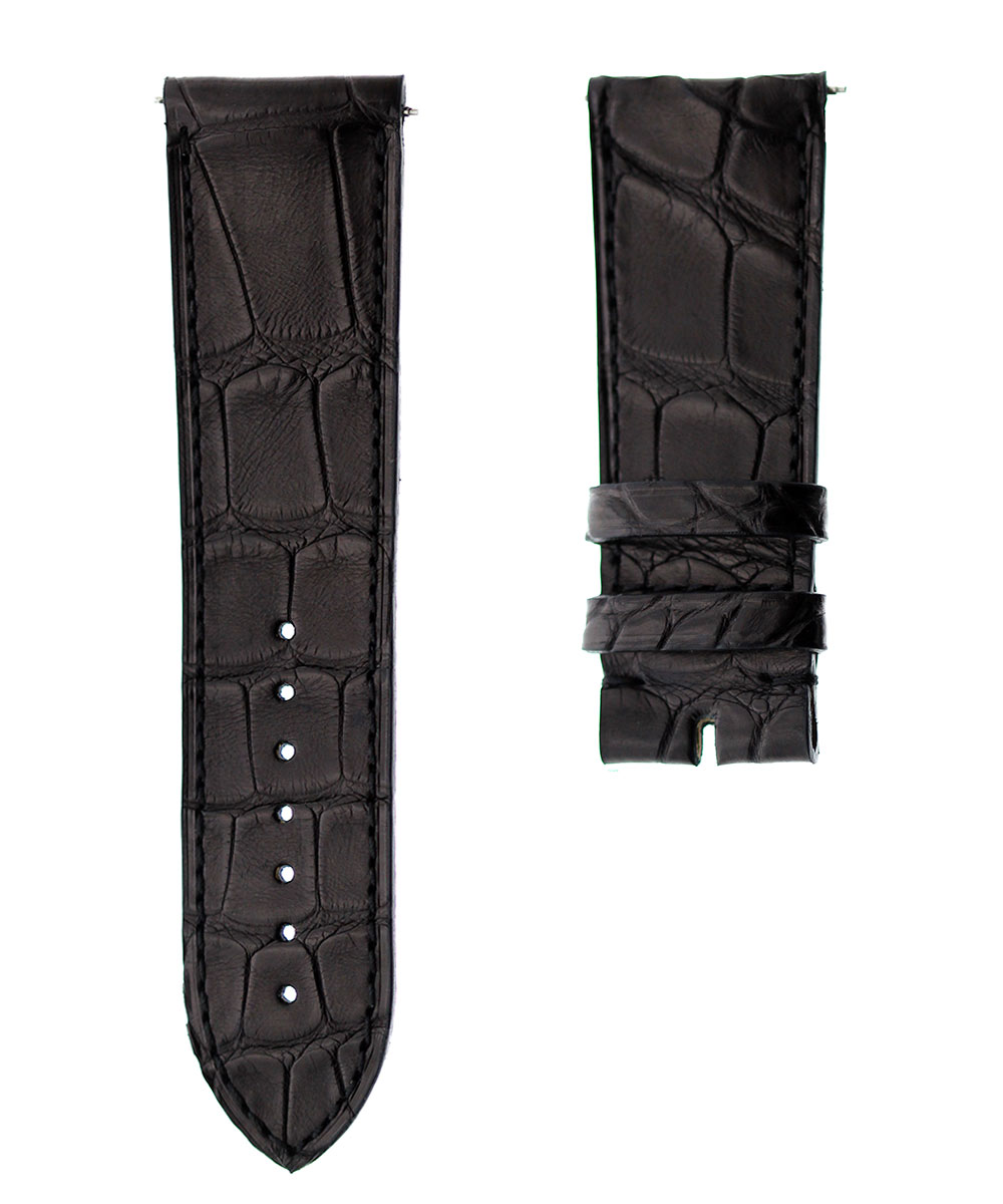 Black Alligator leather strap 24mm Franck Muller Long Island style