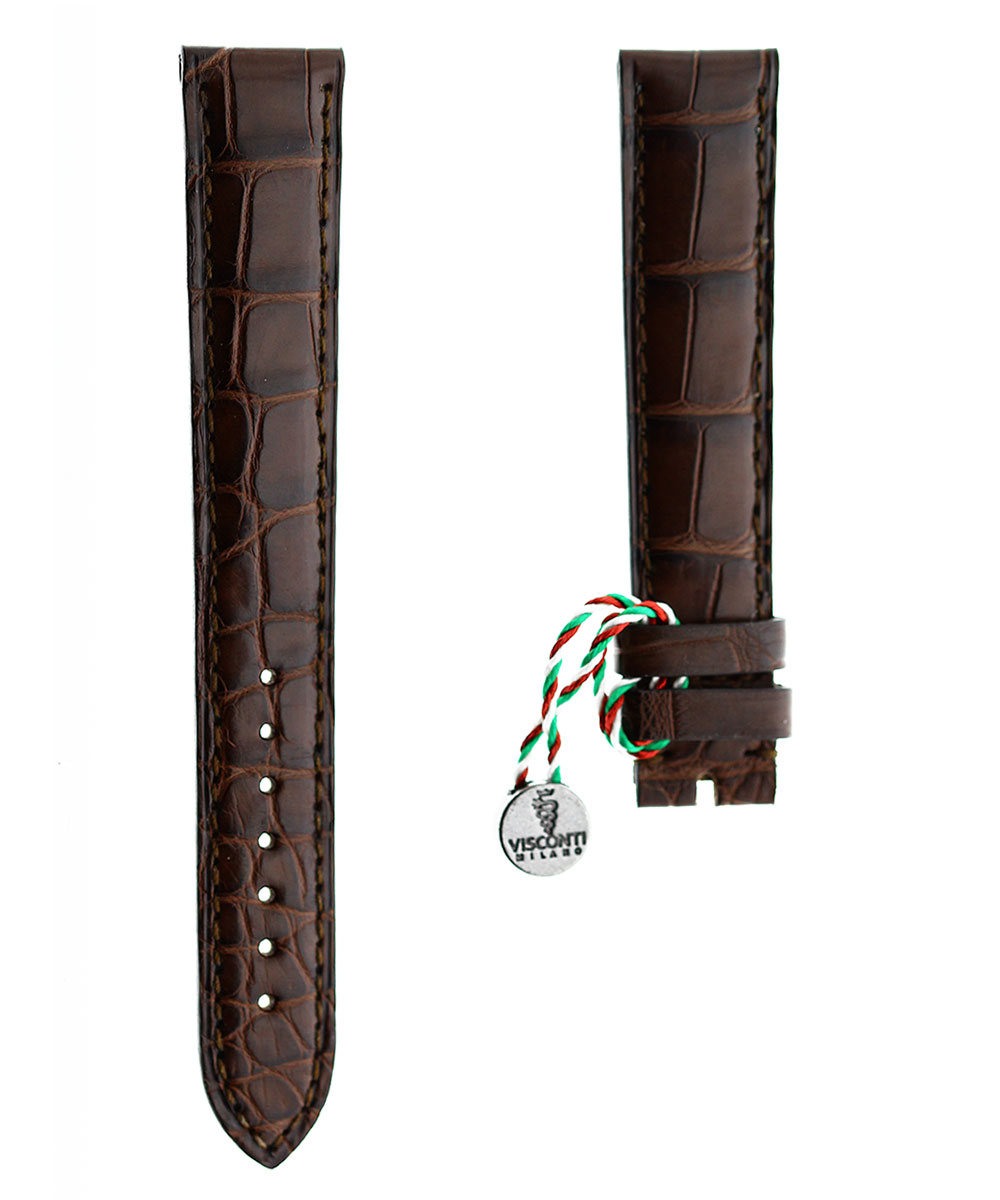Classic Chestnut Brown Alligator leather strap