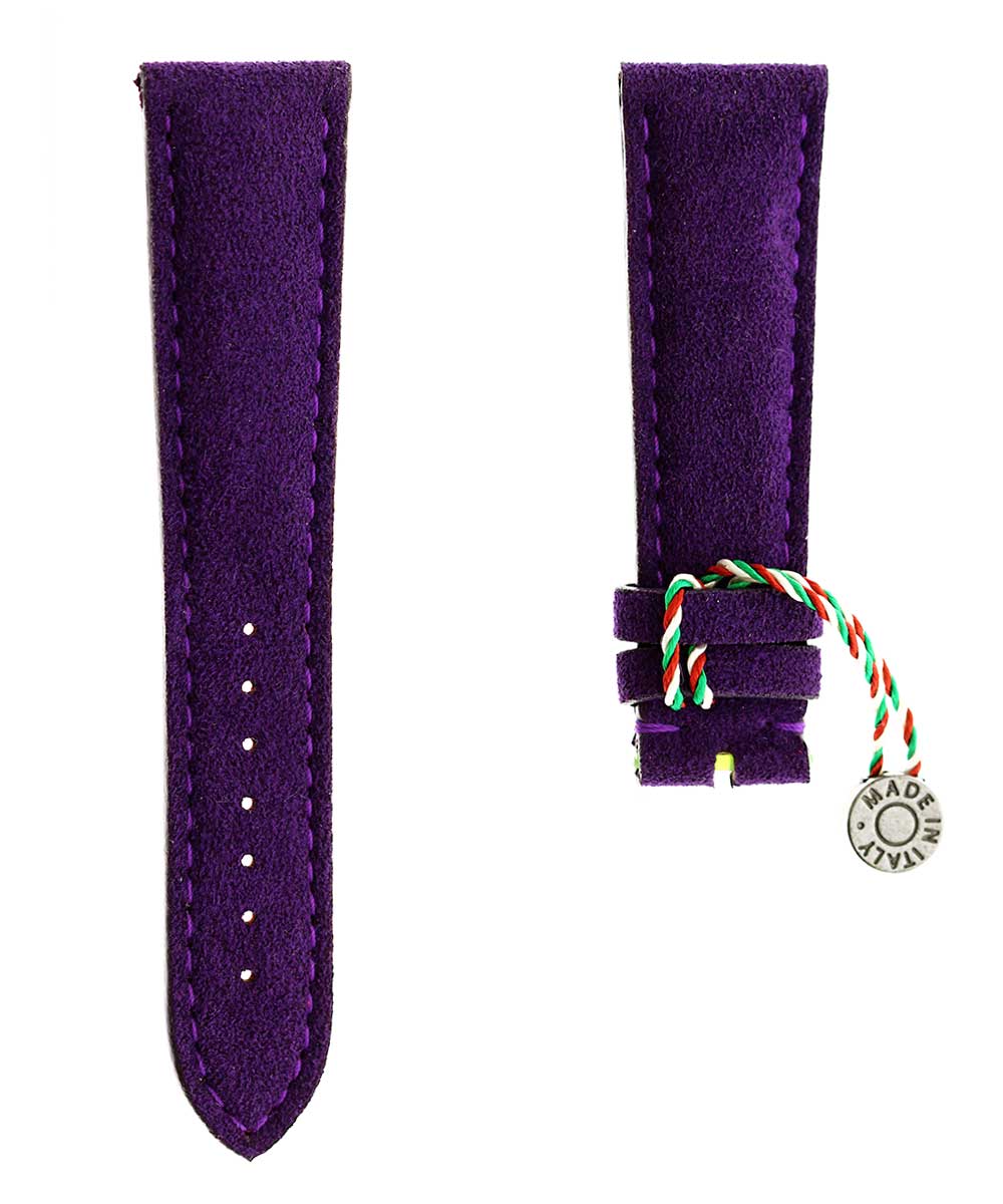 N12 Violet Alcantara watch strap 18mm, 20mm, 21mm, 22mm | On-tone stitching