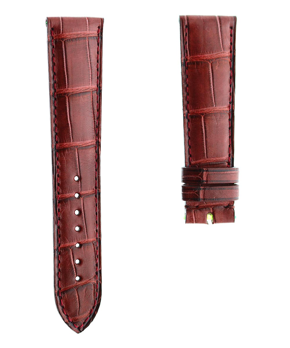 Custom made Bordeaux Alligator leather strap. By Order