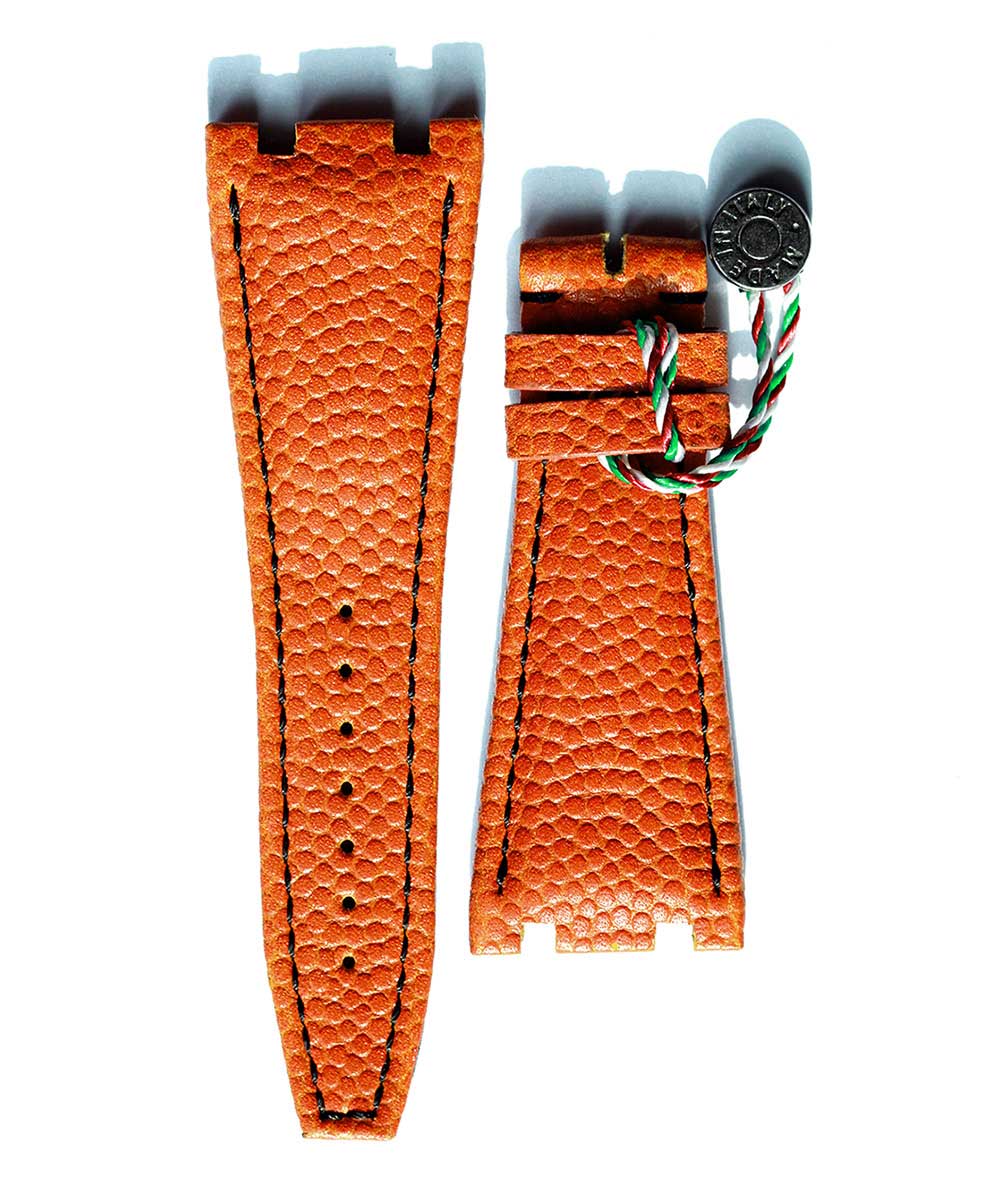 Orange Rugby leather Audemars Piguet Royal Oak Offshore  style strap 28mm