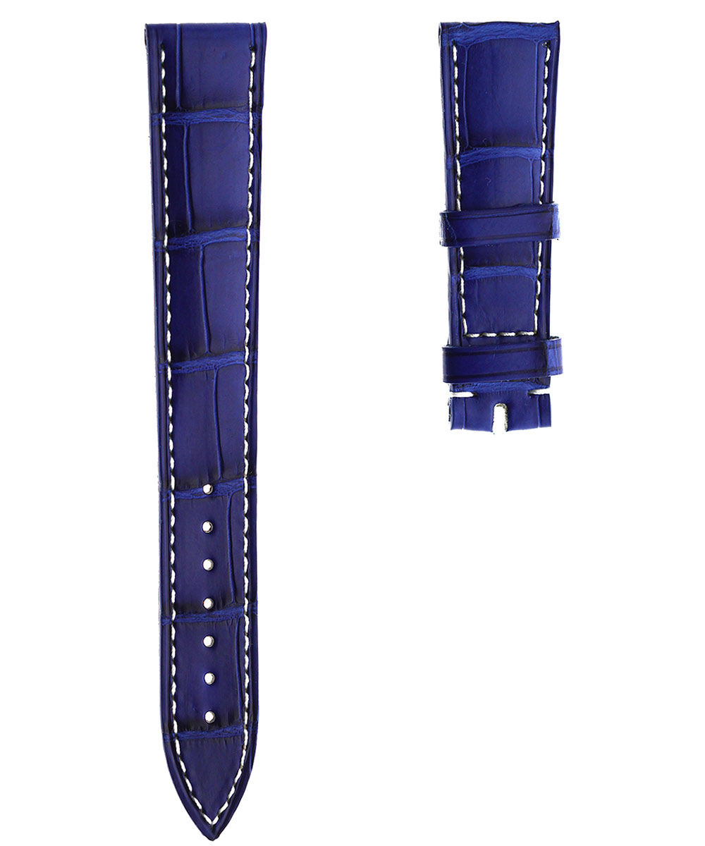 Ulysse Nardin Dual Time custom strap 19mm in Blue Lapis Alligator