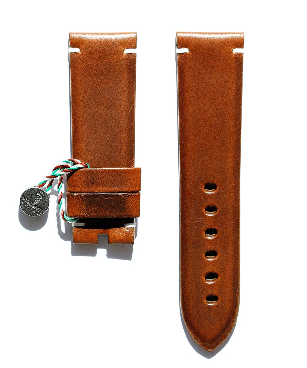 Panerai style strap in Mahogany Calf leather
