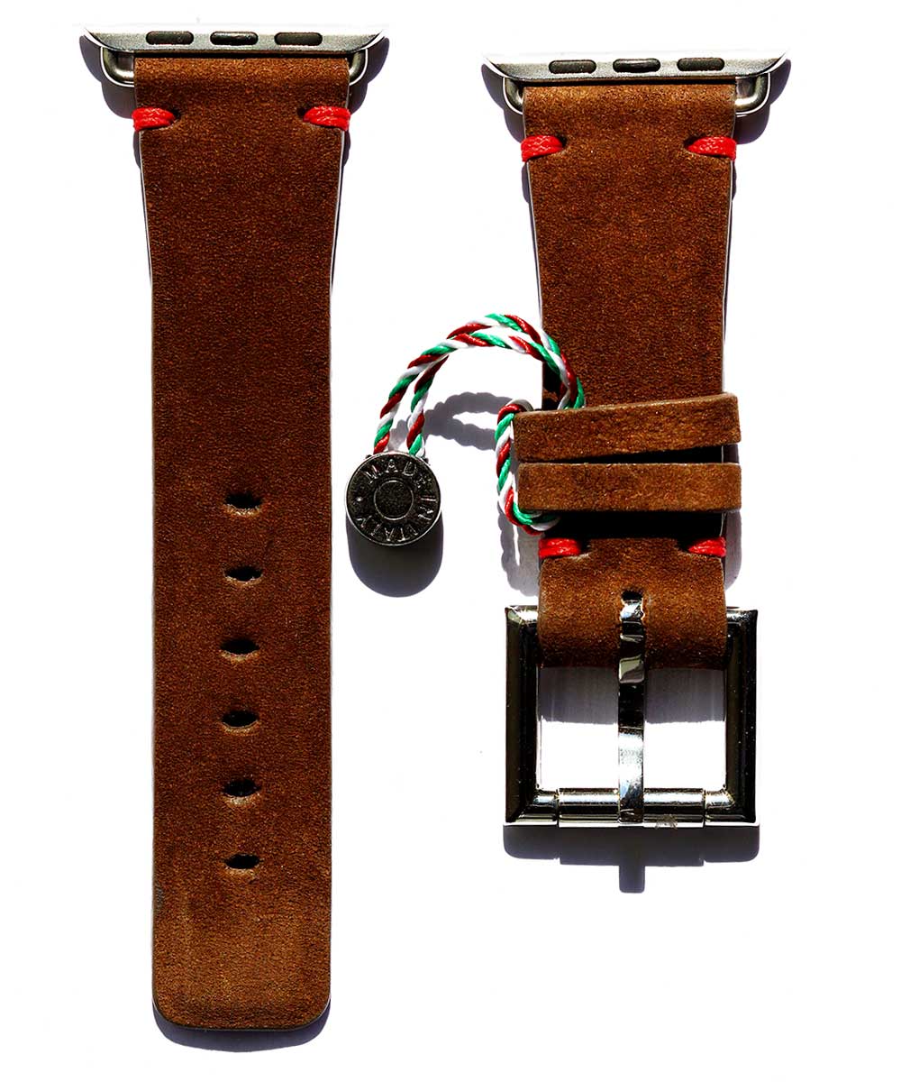 Cigar Brown Kudu leather strap with Fixed Buckle (Apple Watch All Series)