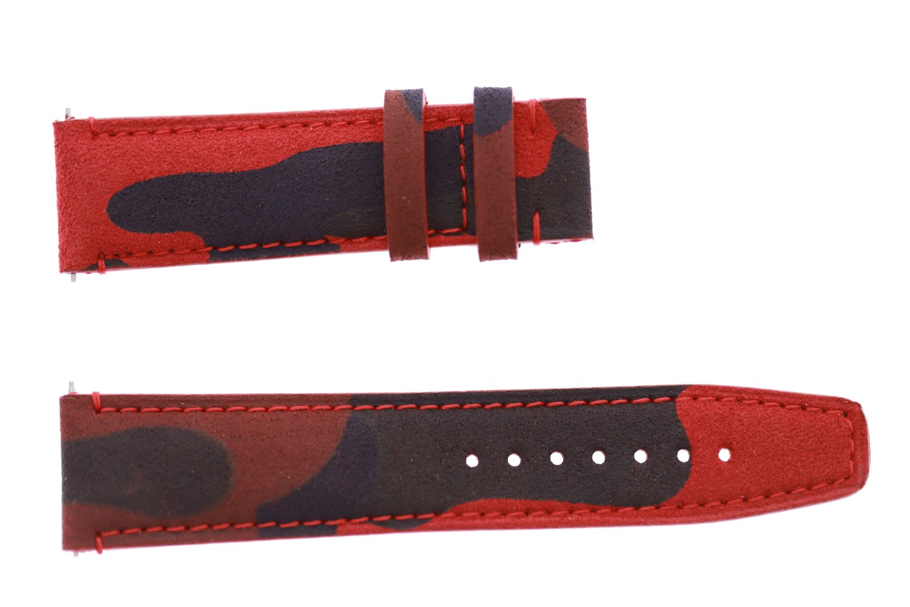 Red Flame Camouflage Alcantara Strap 16mm, 18mm, 19mm, 20mm, 21mm, 22mm, 24mm General style