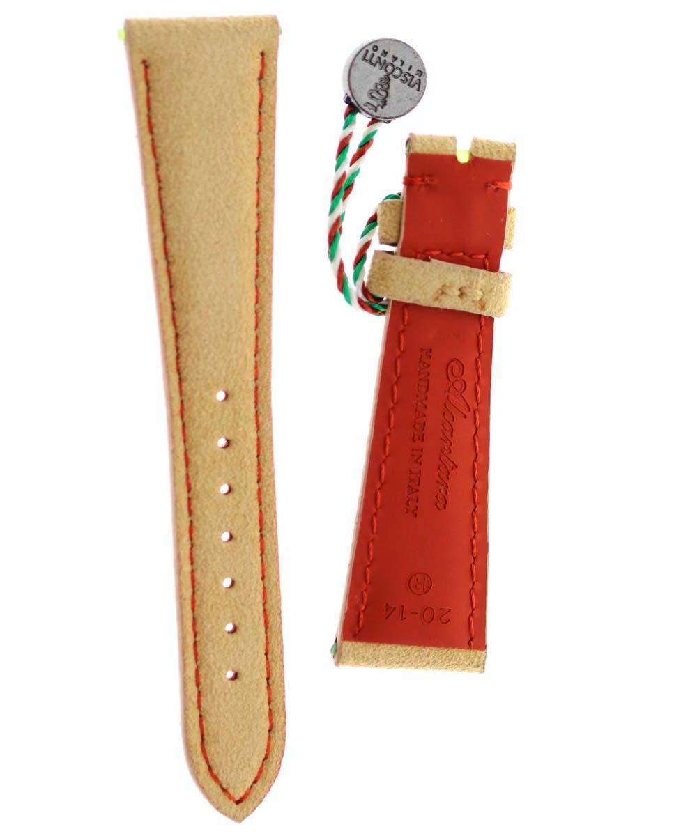 N1 Beige Pink Silk strap in Italian Alcantara 18mm, 20mm. Small wrist