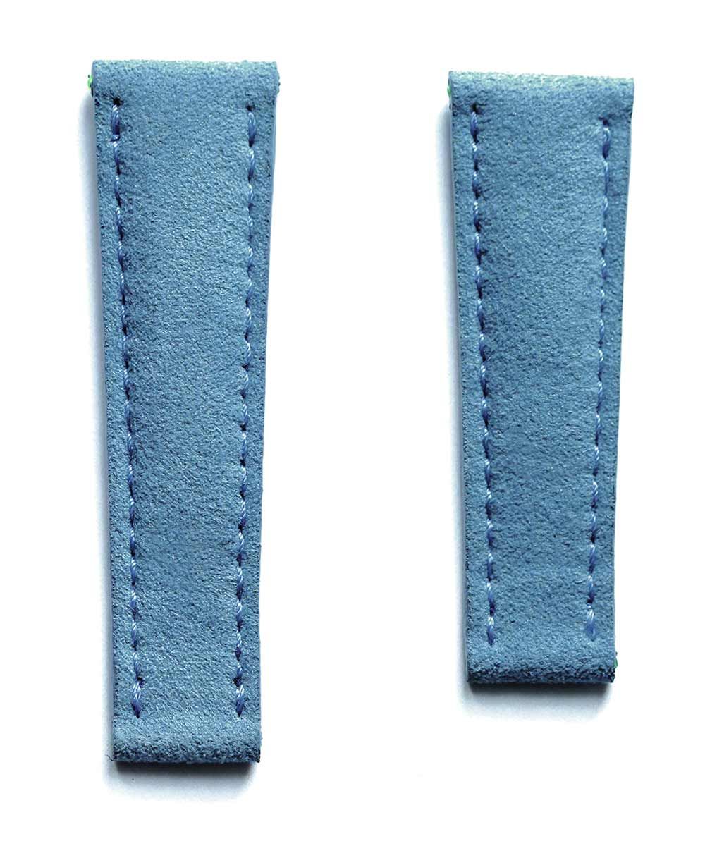 NOT VISIBLE N17-V Blue Jeans Alcantara watch strap 20mm for Rolex Daytona. Vegan style