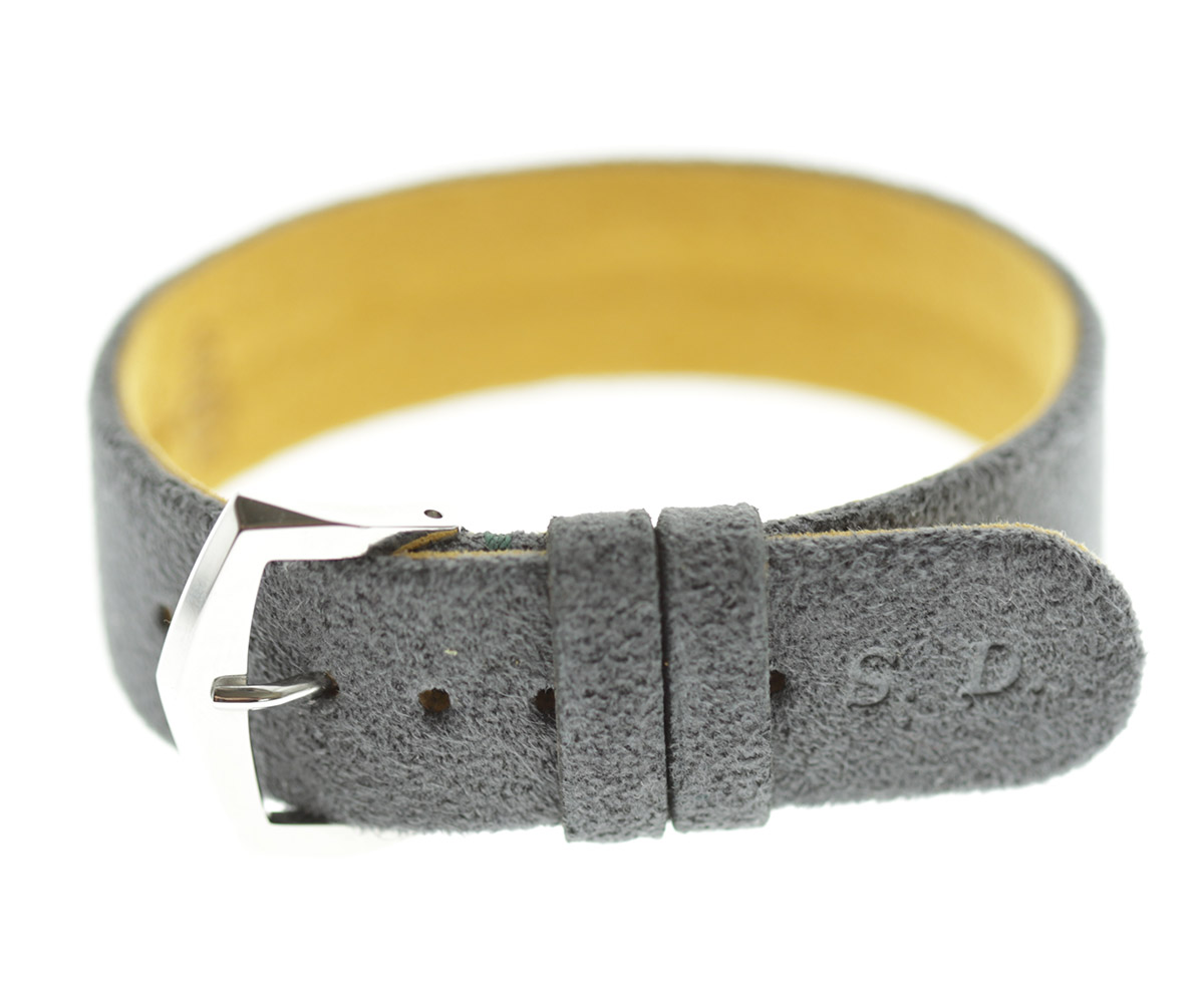 Wrist bracelet in Milano Grey Alcantara® With Your Initials