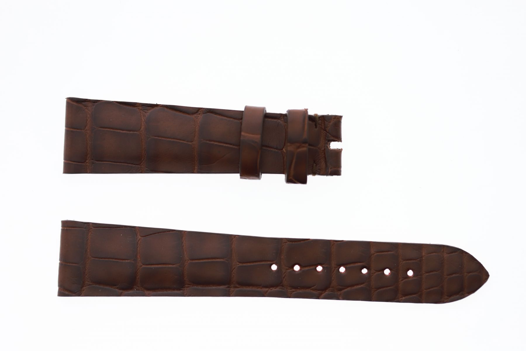 Brown Alligator leather strap 20mm Rolex Oyster, Patek Philippe style