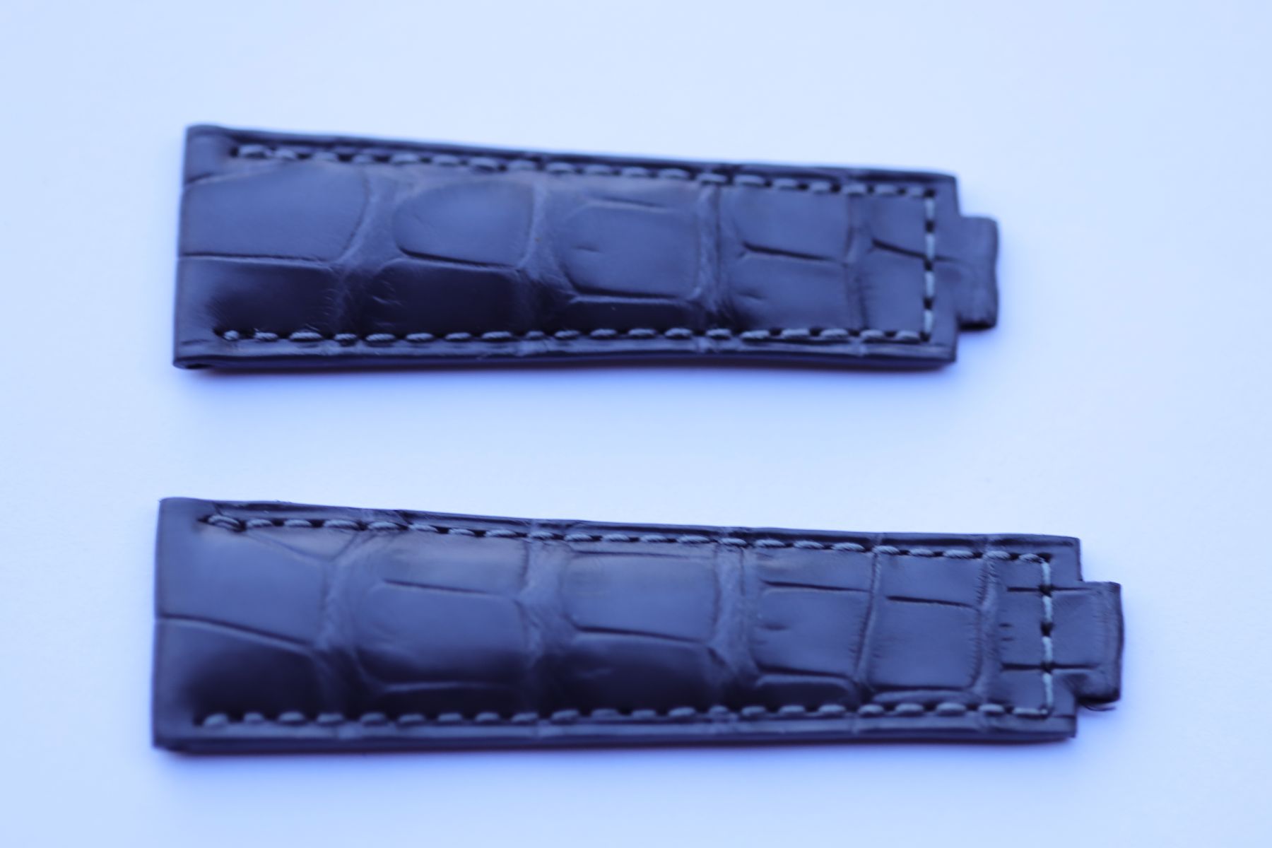 Dark Grey Alligator leather strap 20mm for Rolex Daytona / Yacht Master with Oysterflex
