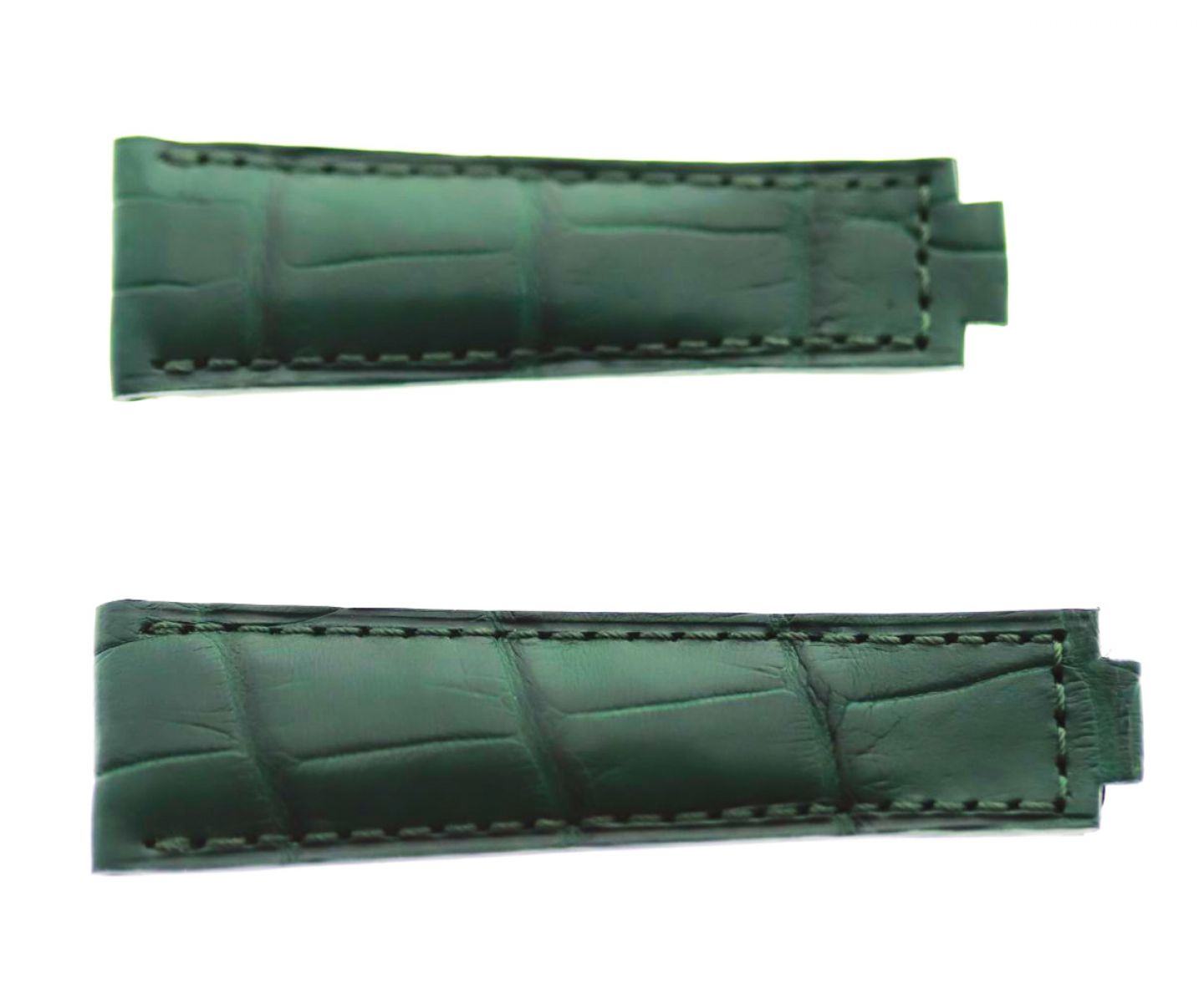 Emerald Green Matte Alligator leather strap 20mm for Rolex Daytona / Yacht Master with Oysterflex