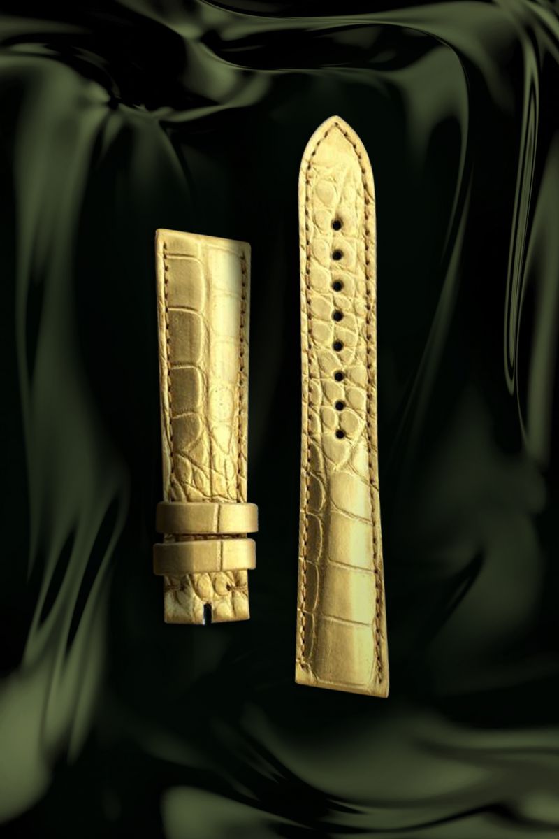 EXCLUSIVE: Classic Strap in Yellow 24 Kt Gold Plated Alligator leather
