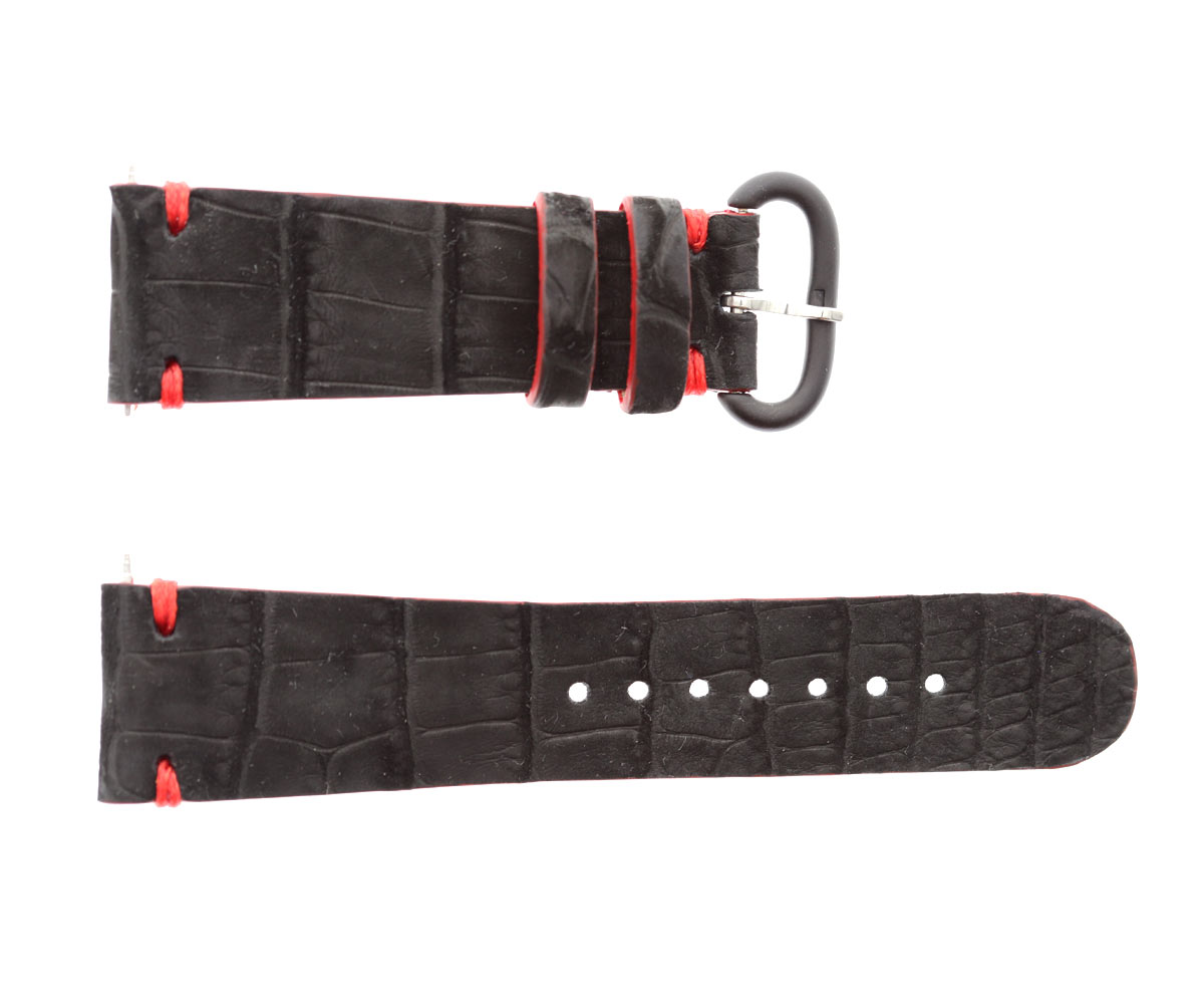 Custom Made Black Nubuck Alligator Leather strap