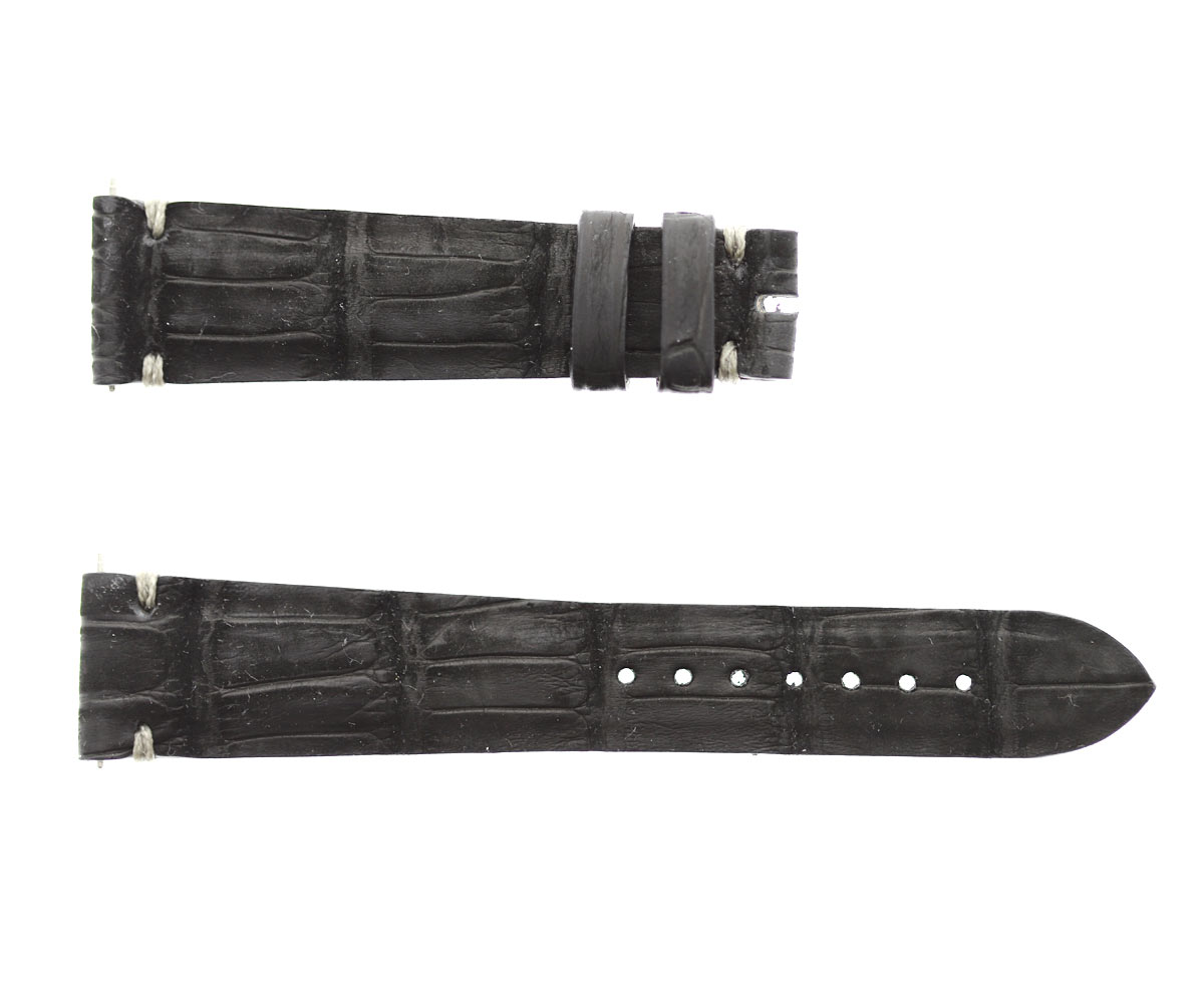 Black Suede Nubuck Alligator strap 20mm Rolex Oyster Perpetual style. Quick Release