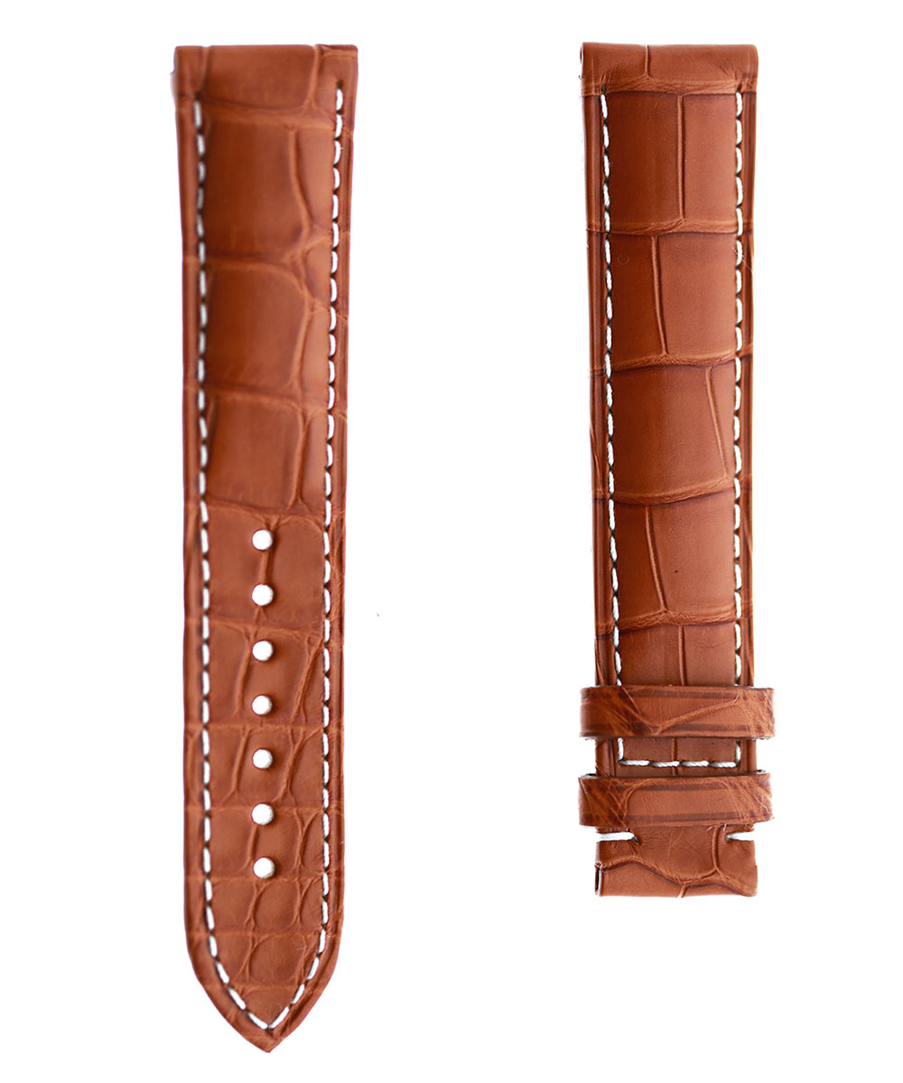 Honey Brown Alligator leather strap 20mm for Omega Speedmaster