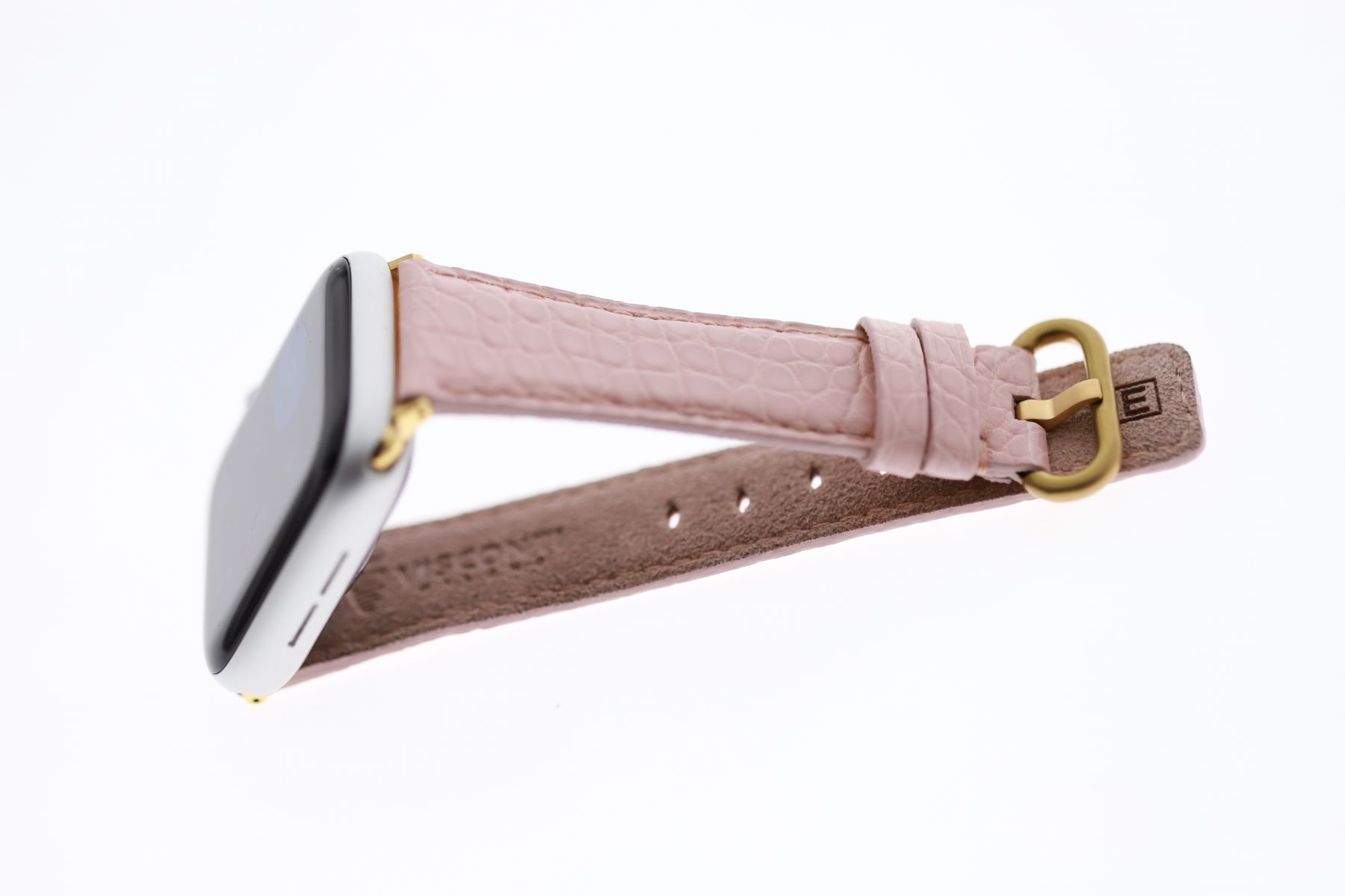 Pink Rose Matte Small Scaled Alligator Leather strap (Apple Watch All Series)