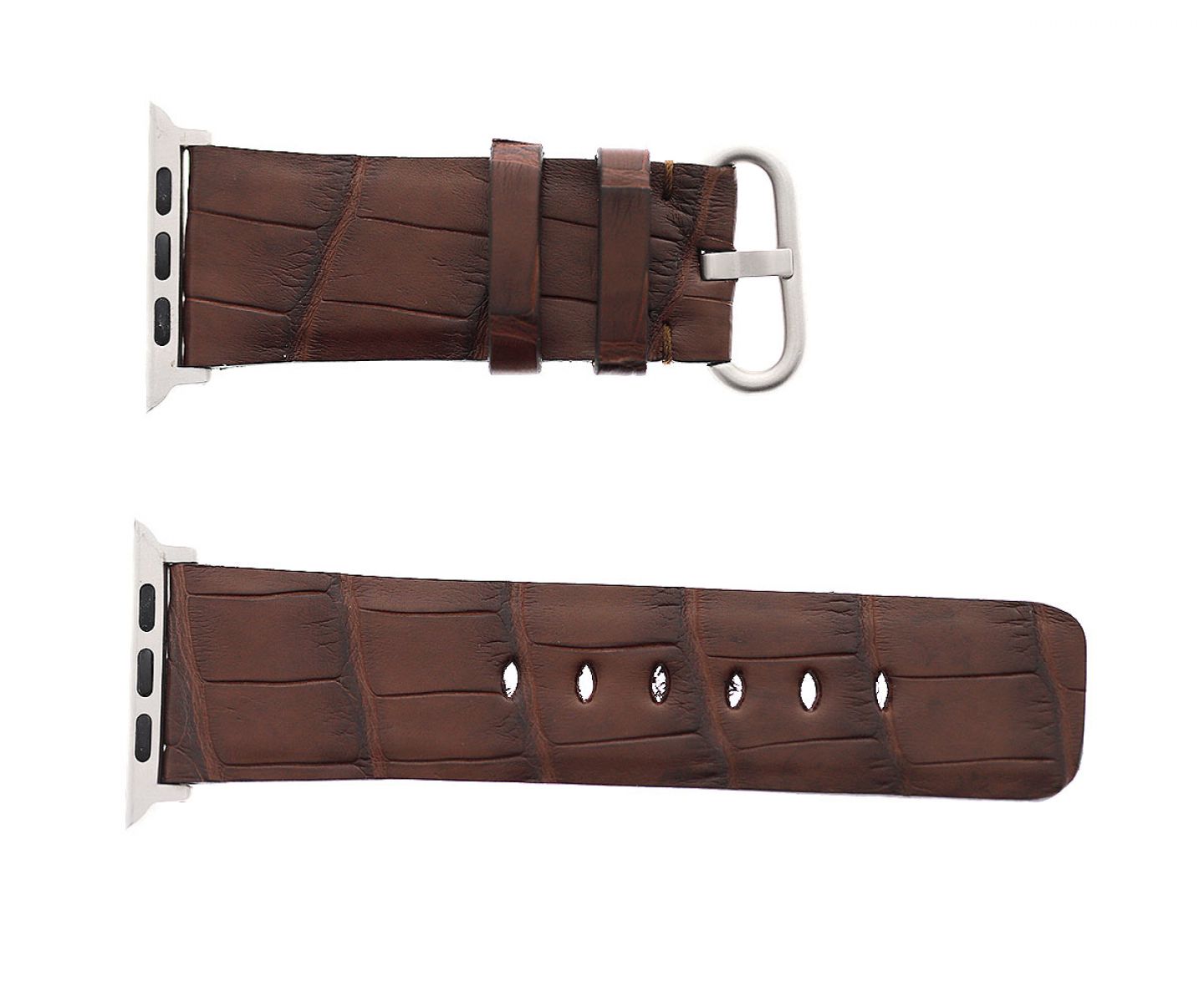 Alligator leather Apple Watch Strap (Apple Watch All Series) / BROWN