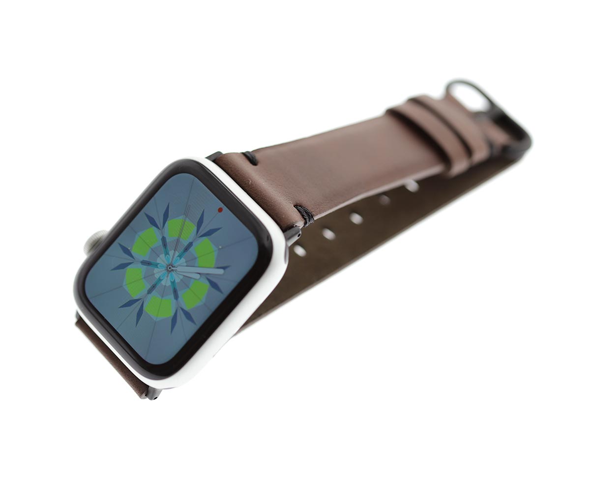Barenia / Luxury Hermes French calf leather strap (Apple Watch All Series) / CIGAR BROWN