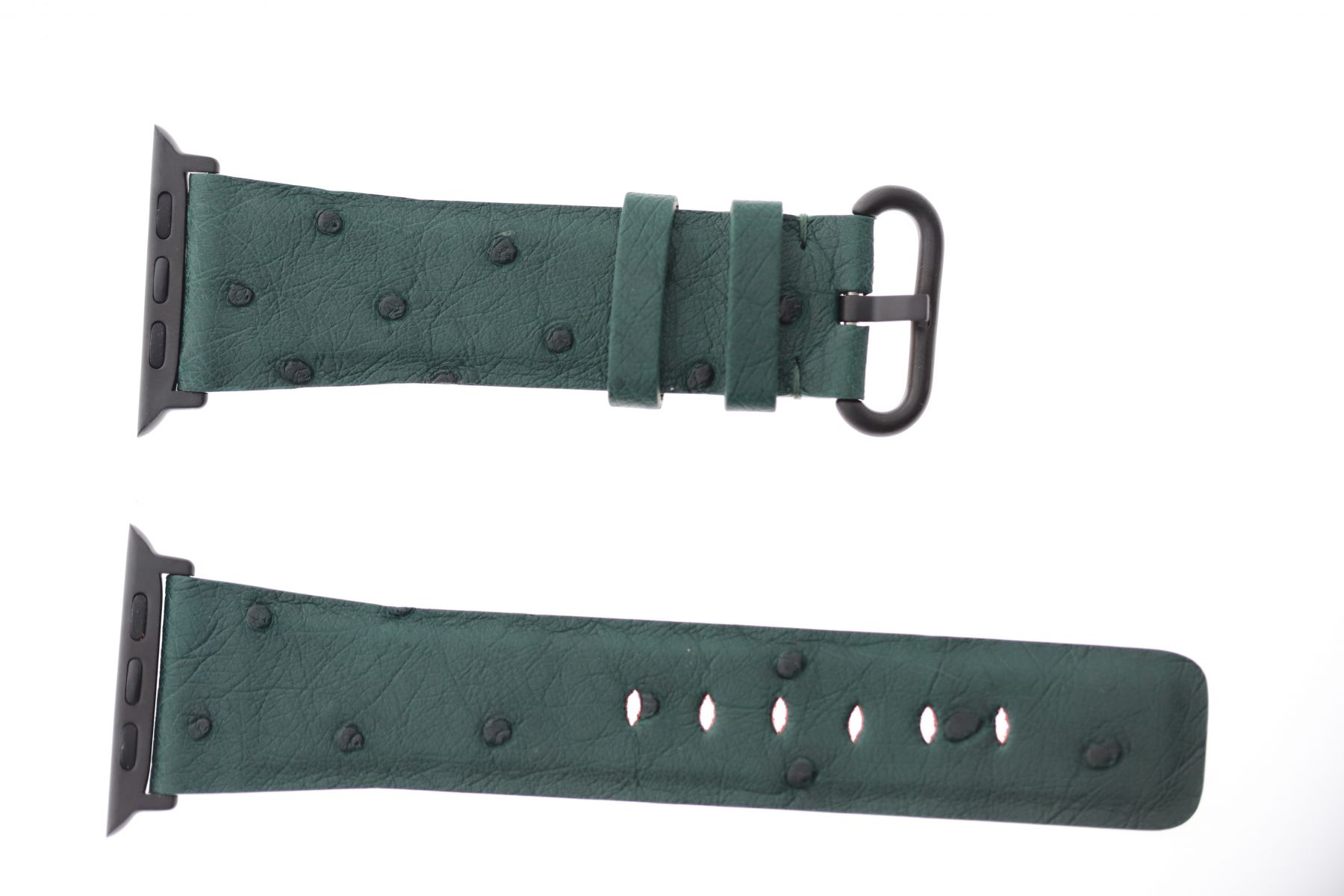 Ostrich leather Apple Watch Strap (Apple Watch All Series) / PETROL GREEN