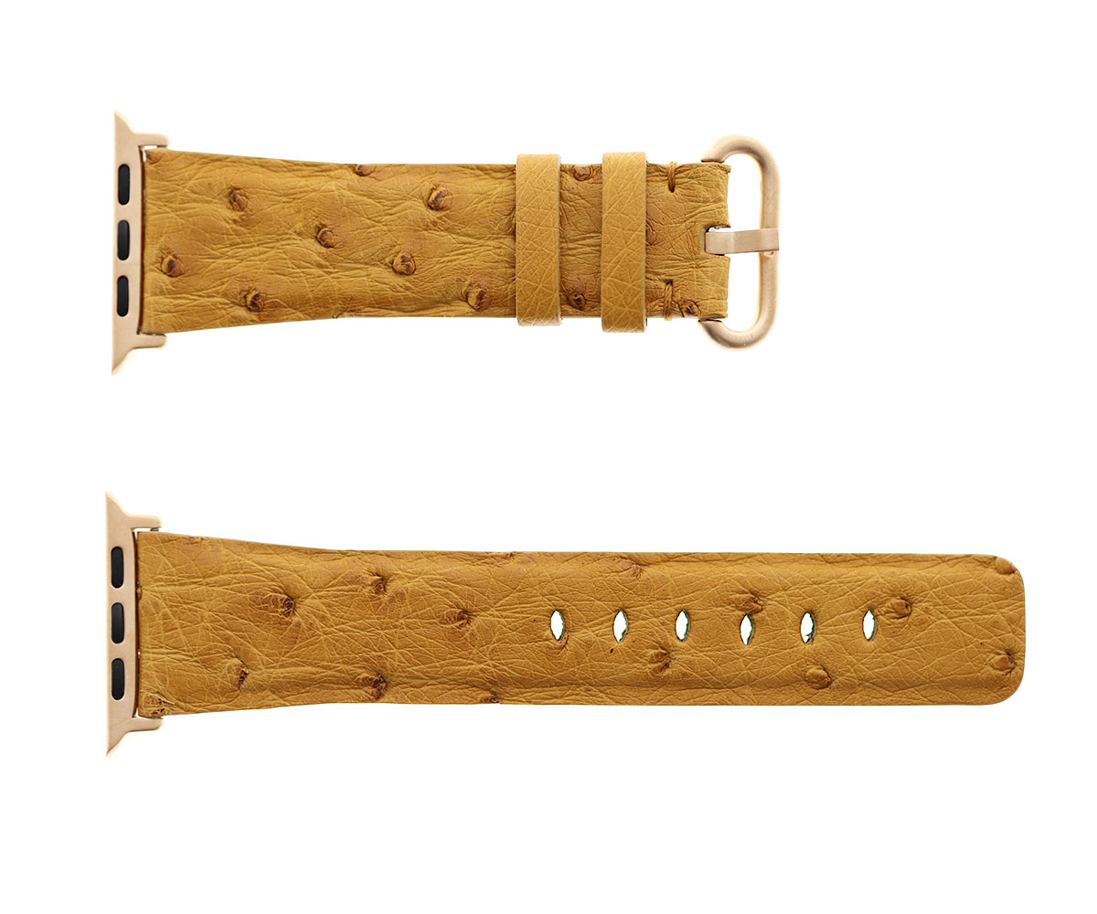 Ostrich leather Apple Watch Strap (Apple Watch All Series) / BEIGE