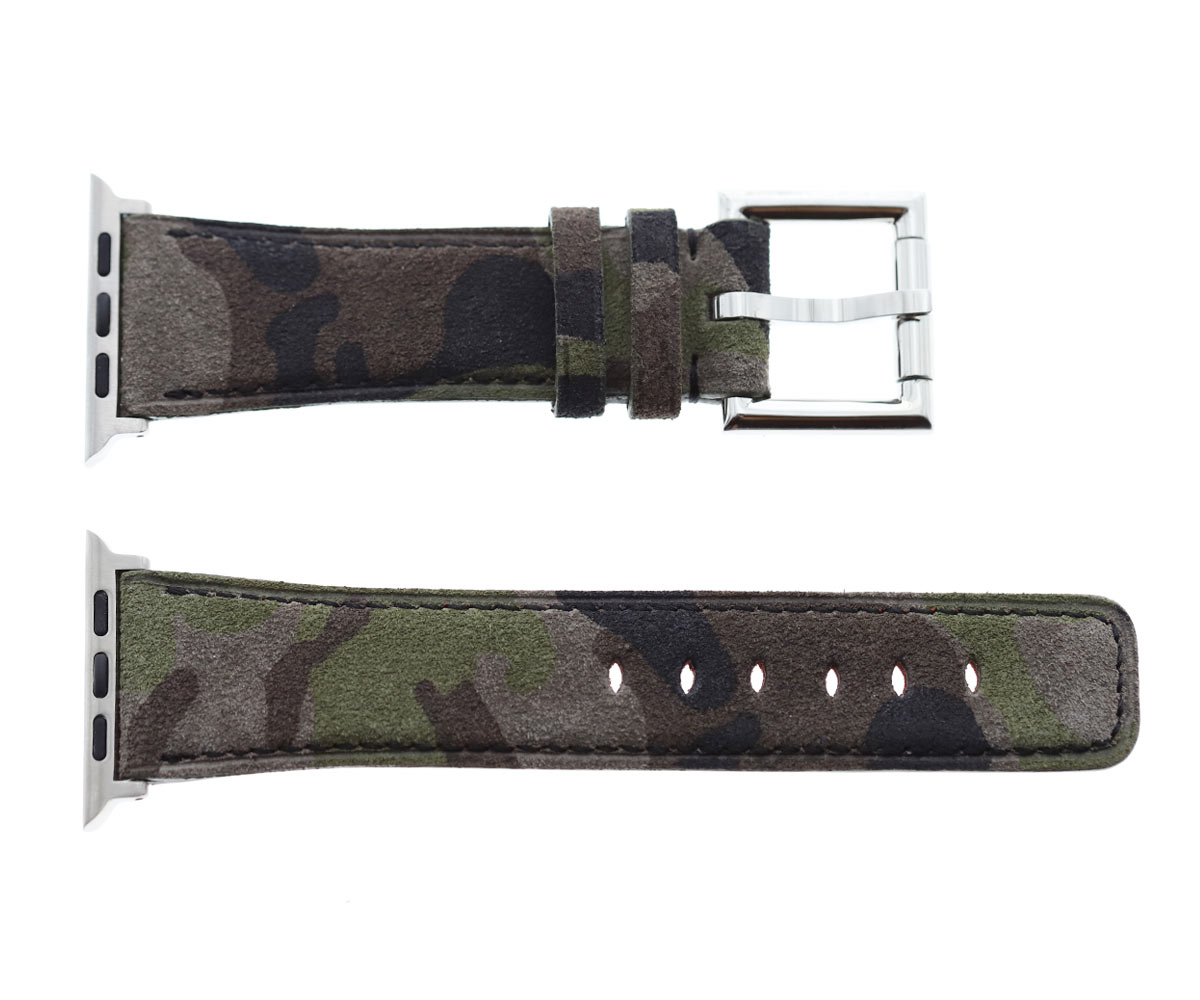 Camouflage / Mimetic Suede leather strap with Fixed Buckle (Apple Watch All Series)
