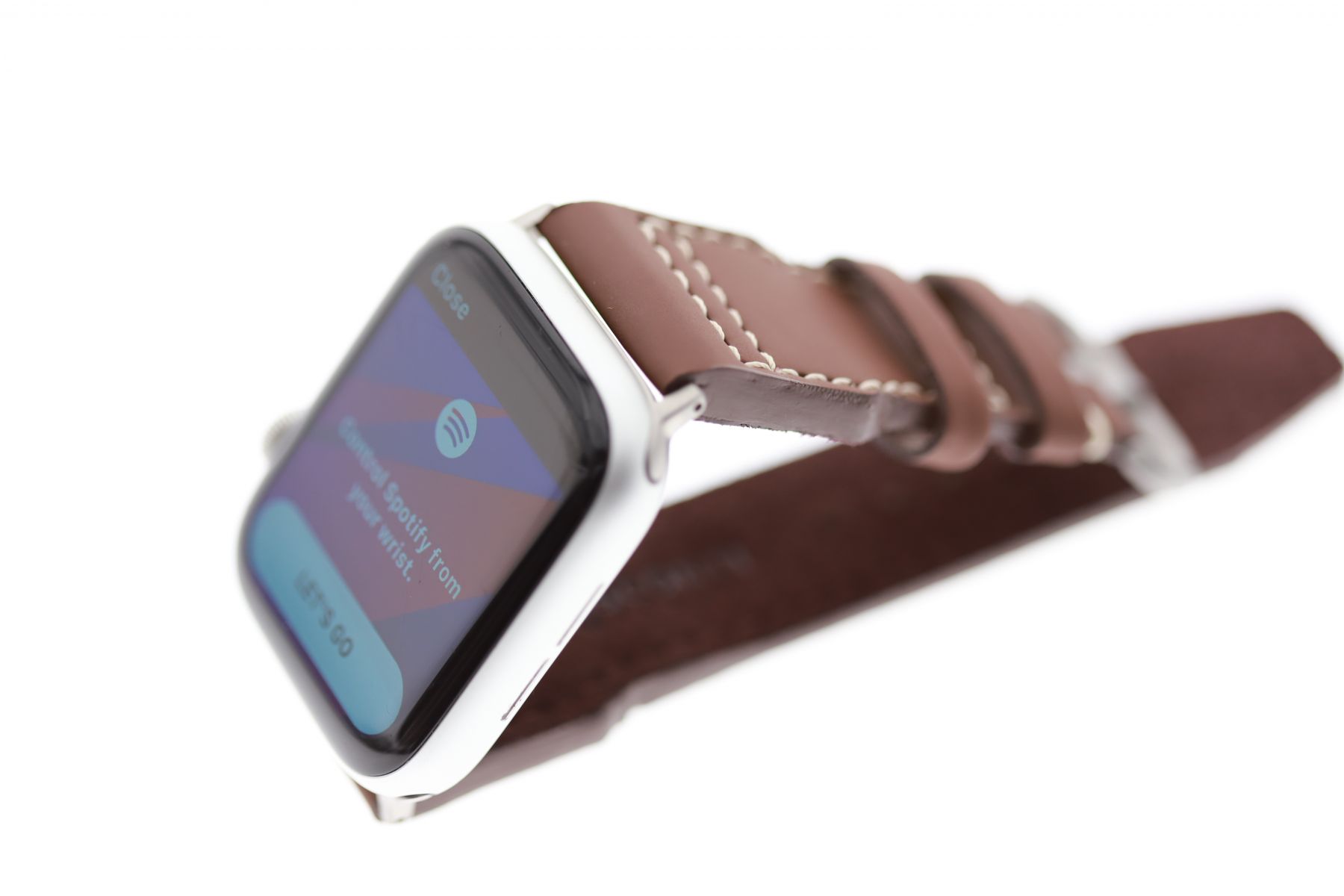 Smooth Vegan Leather Strap (Apple Watch All Series) / COGNAC BROWN