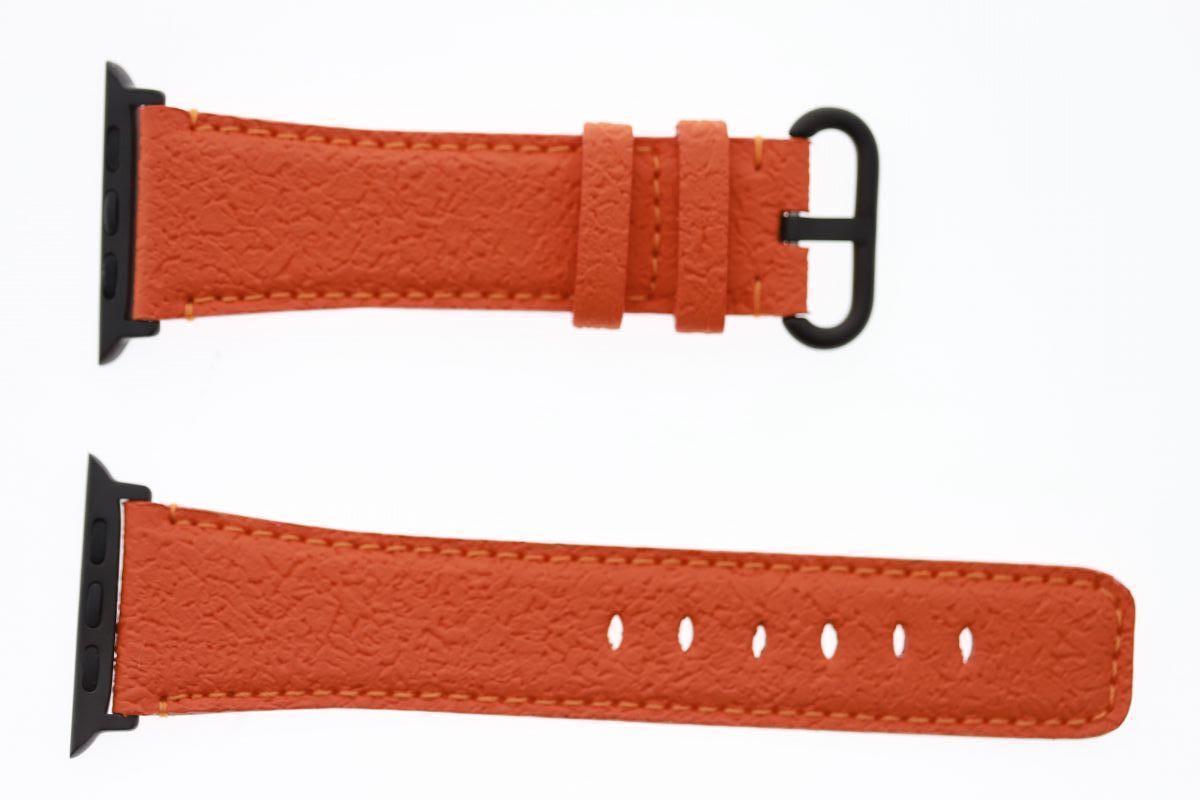 Textured Vegan Leather Strap (Apple Watch All Series) / ORANGE