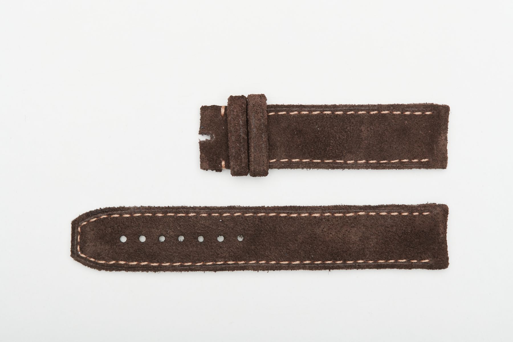 Brown Suede leather strap 19mm Grand Seiko style