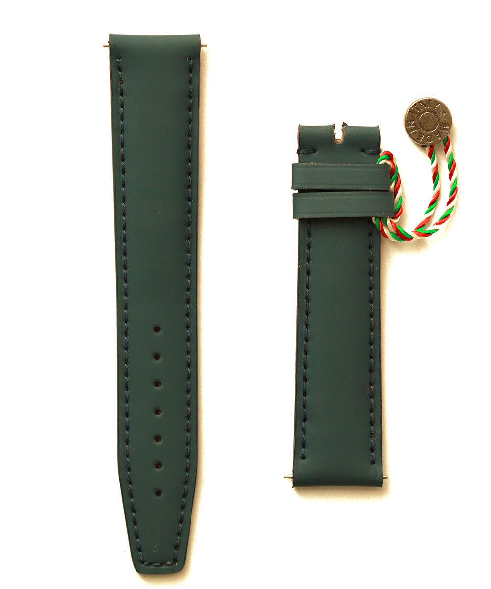 Green Rubberized Calf leather strap 20mm Seiko style