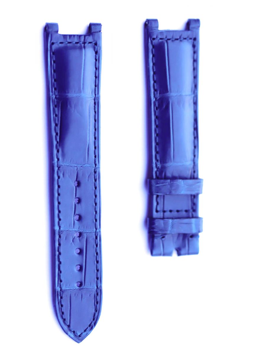 Blue Jeans Matte Alligator leather strap 18mm, 20mm for Cartier Pasha 35mm, 38mm case