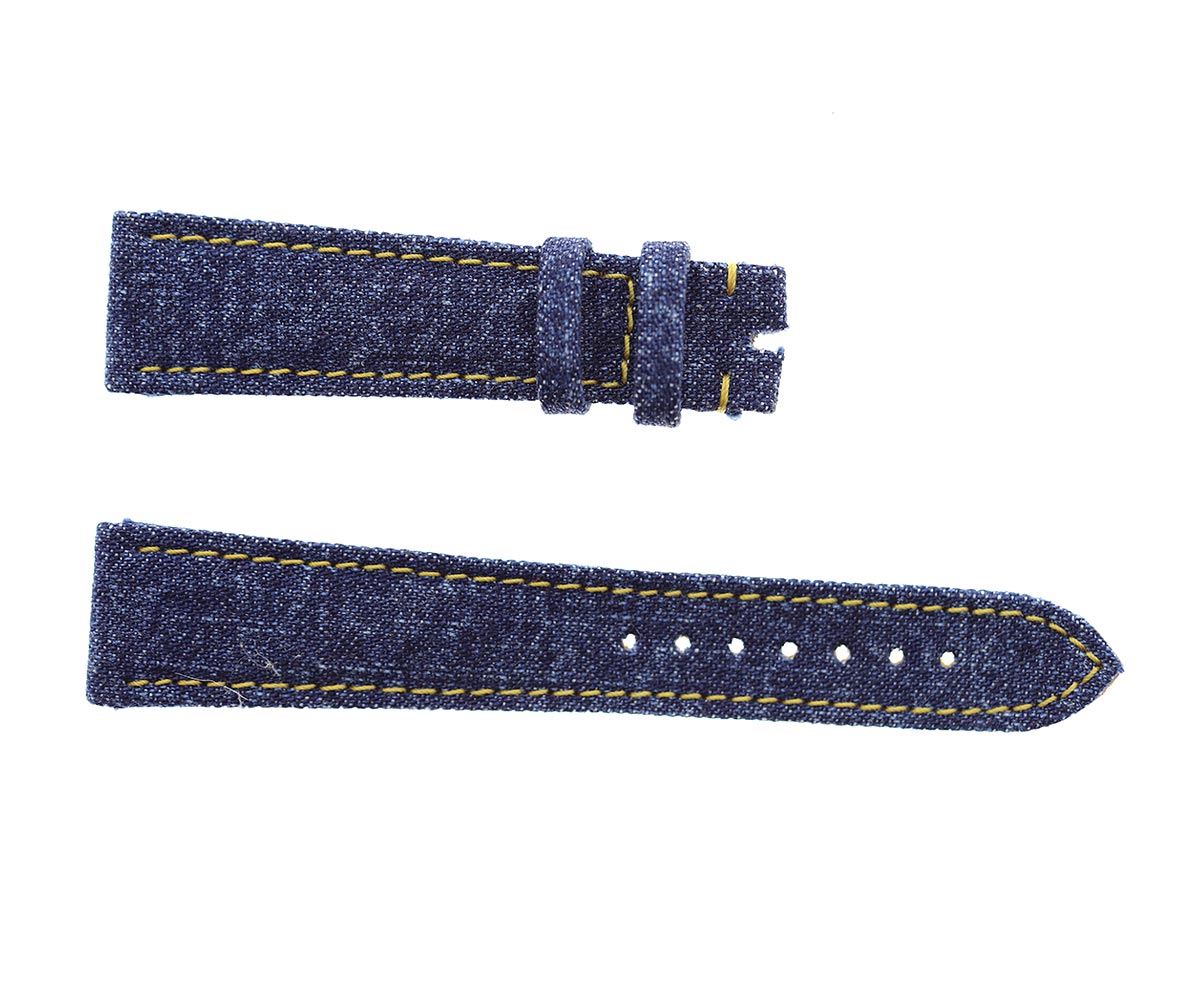Japanese Denim Watch strap / Boston / Yellow Stitching