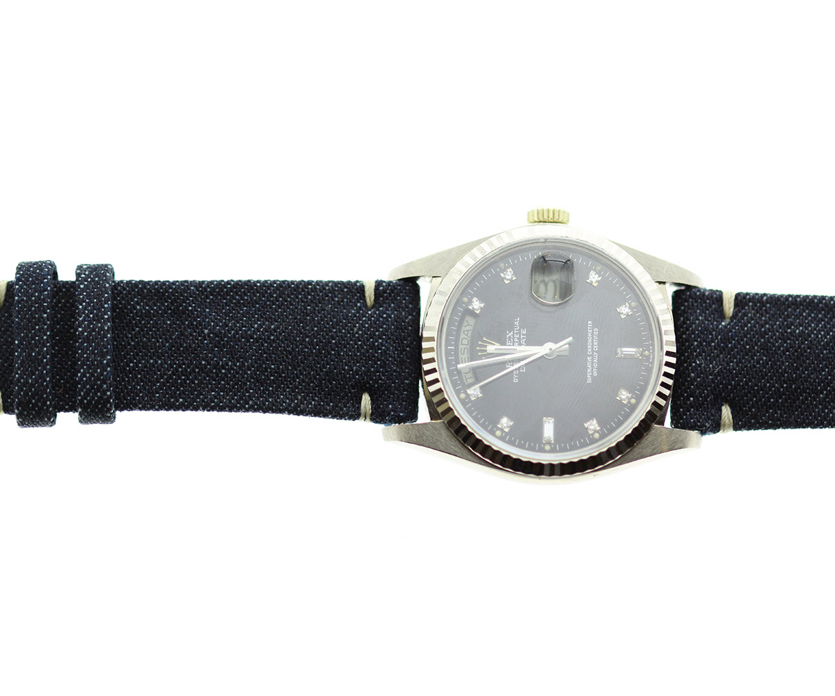 Japanese Denim Watch strap / Rocky / Beige Stitching
