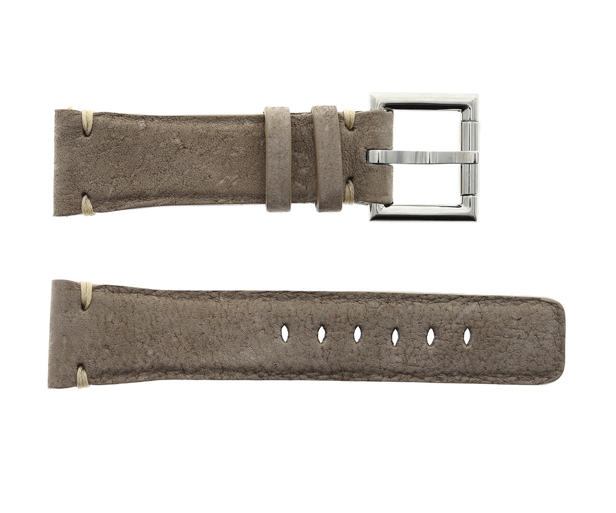 Strap 24mm in Coffee Beige Kudu Vintage Leather with Fixed Buckle