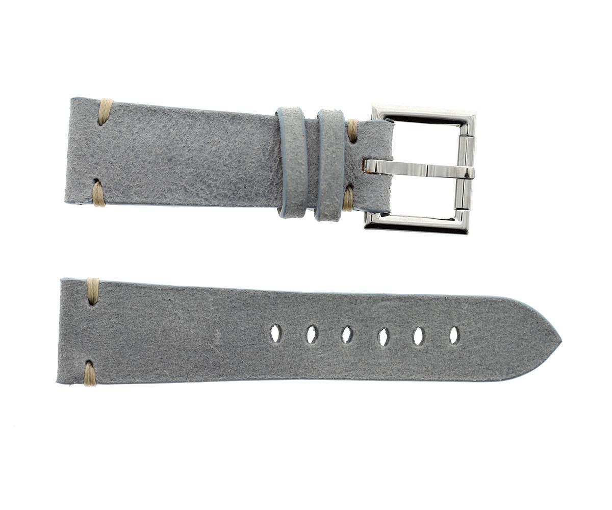 Strap 24mm in Light Blue Mohawk Vintage Leather with Fixed Buckle