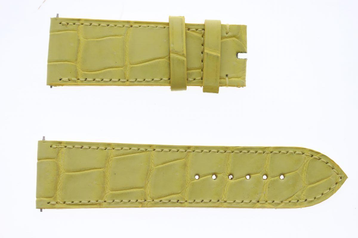Pale Yellow Alligator leather strap 24mm Franck Muller Long Island style
