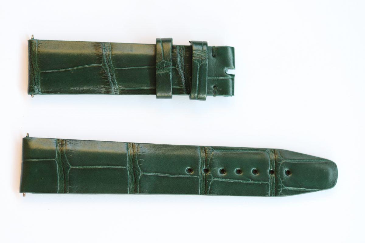 Emerald Green Alligator leather strap 20mm IWC Portuguese style