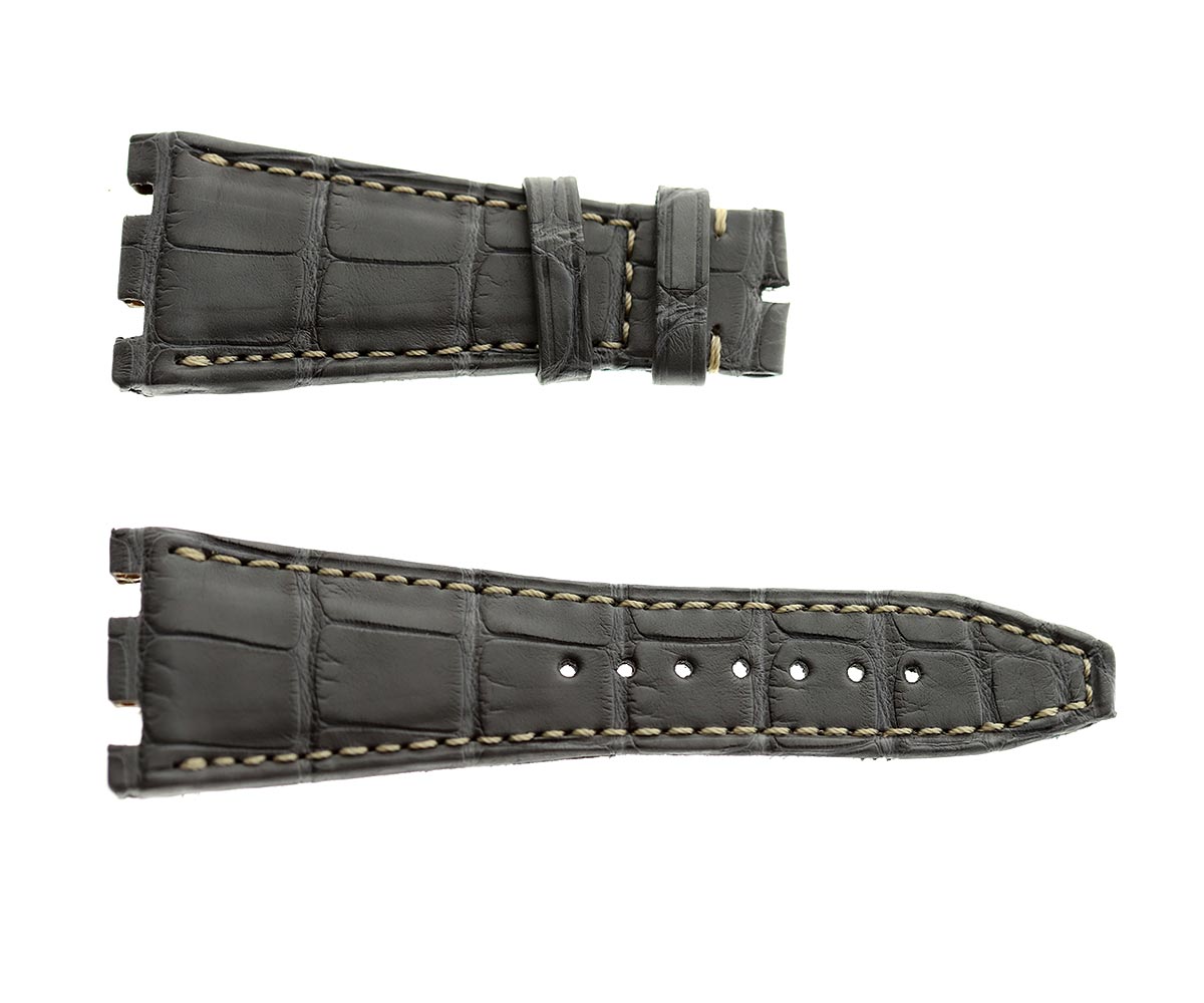 Audemars Piguet Royal Oak Offshore style watch strap 28mm in Exotic Matte Grey Alligator Leather