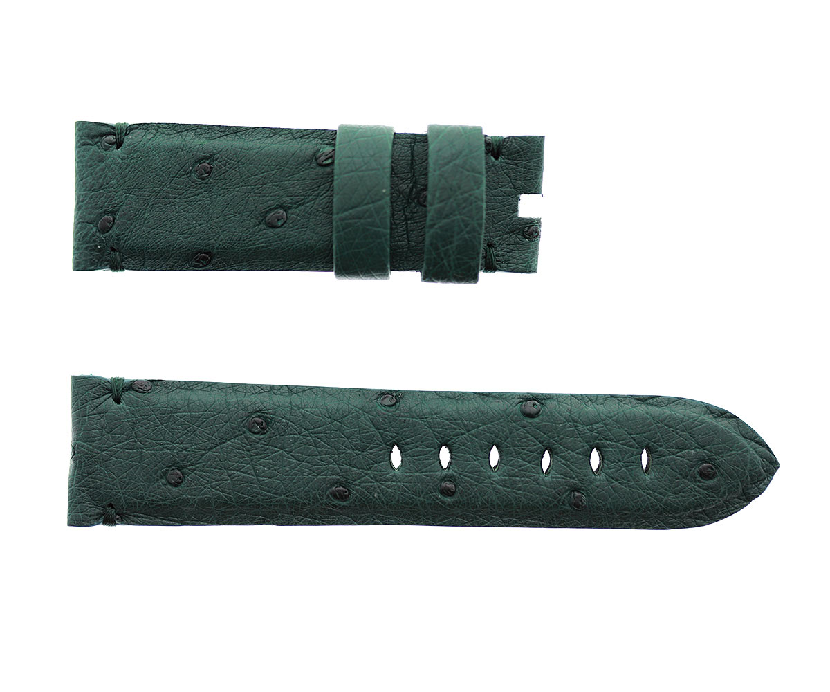 Petrol Green Ostrich Leather strap for Panerai style timepieces