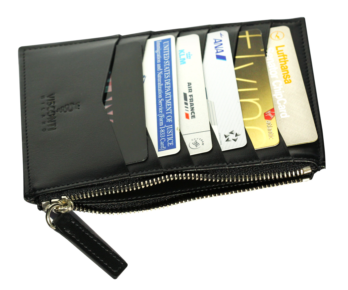 Frequent Flyer Passport & Cards Holder in Calf Leather