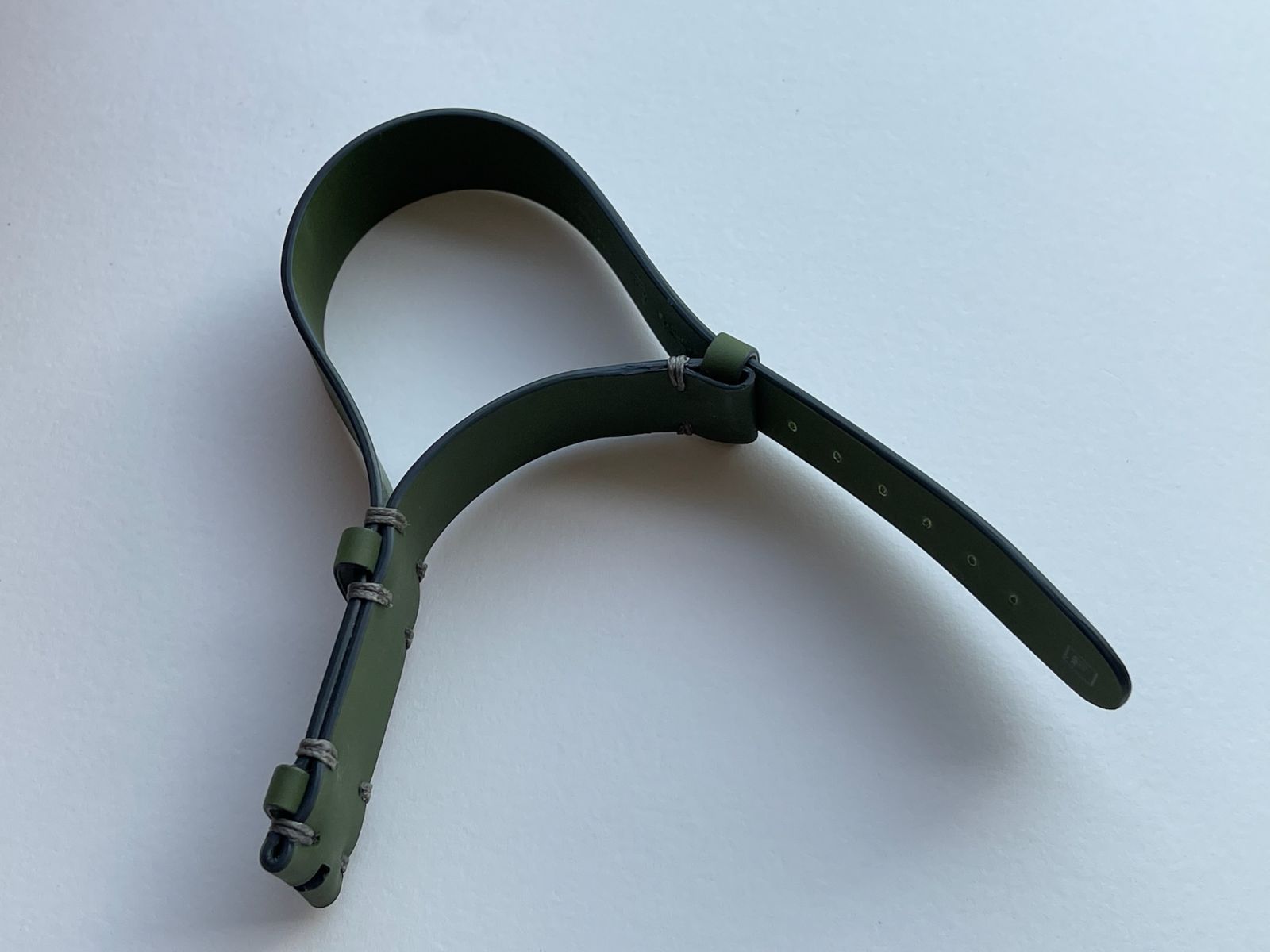 NATO 20mm or 22mm two pieces band in Military Green Recycled Rubber